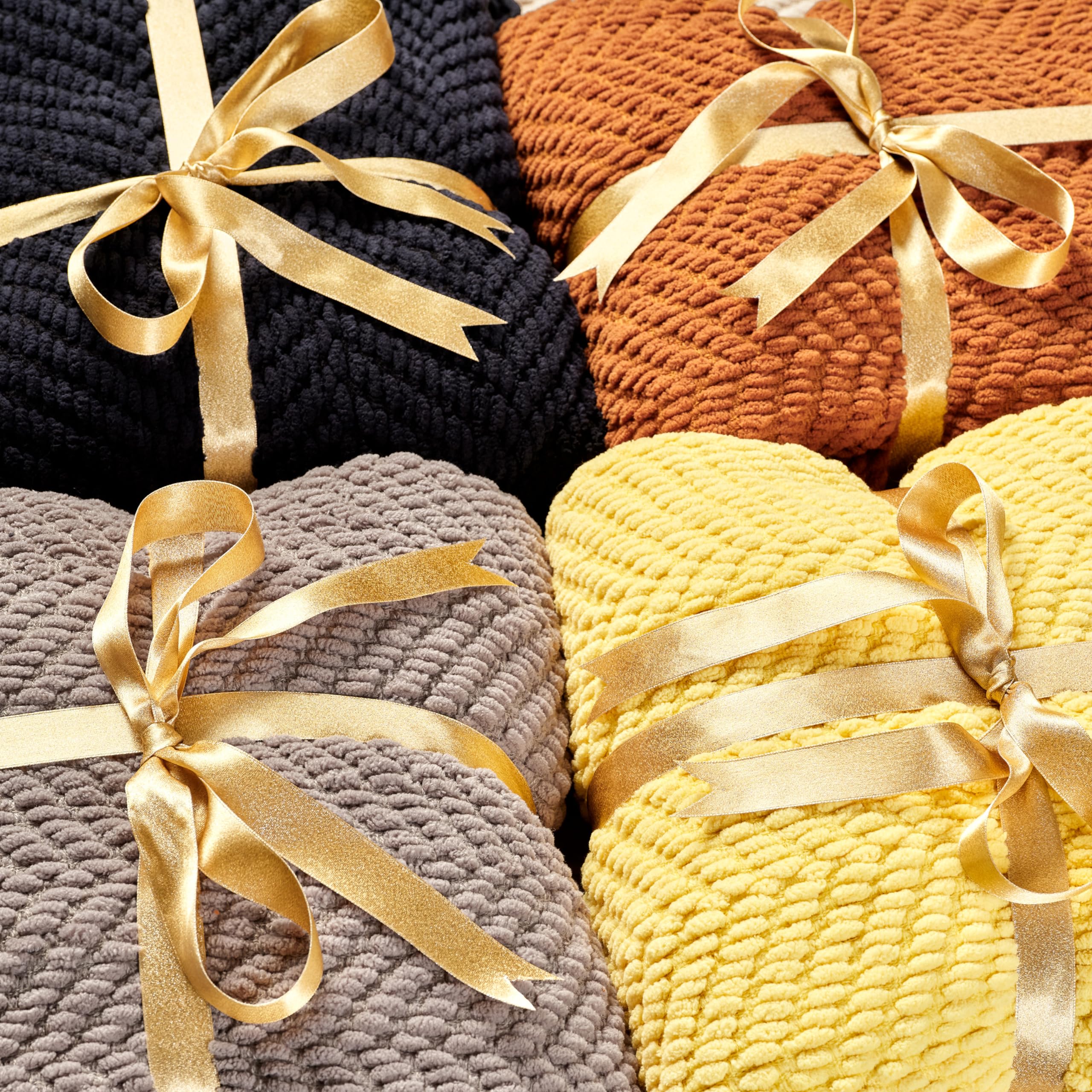 Chanasya Premium Textured Knit Throw Blanket with Tassels - Ultra Soft & Cozy Blanket for Couch, Bed, Living Room - 50