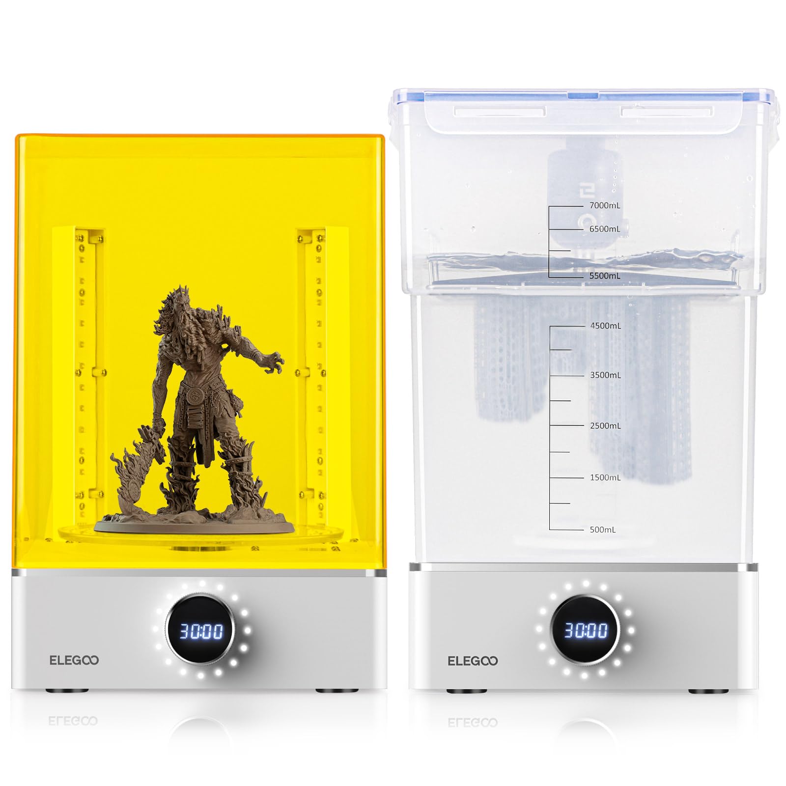 ELEGOO Mercury X Bundle - Wash & Cure Station with ABS-Like 3D Printer Resin (1000g, Grey) for High-Quality 3D Printing | Perfect for Miniatures, Prototypes & DIY Projects
