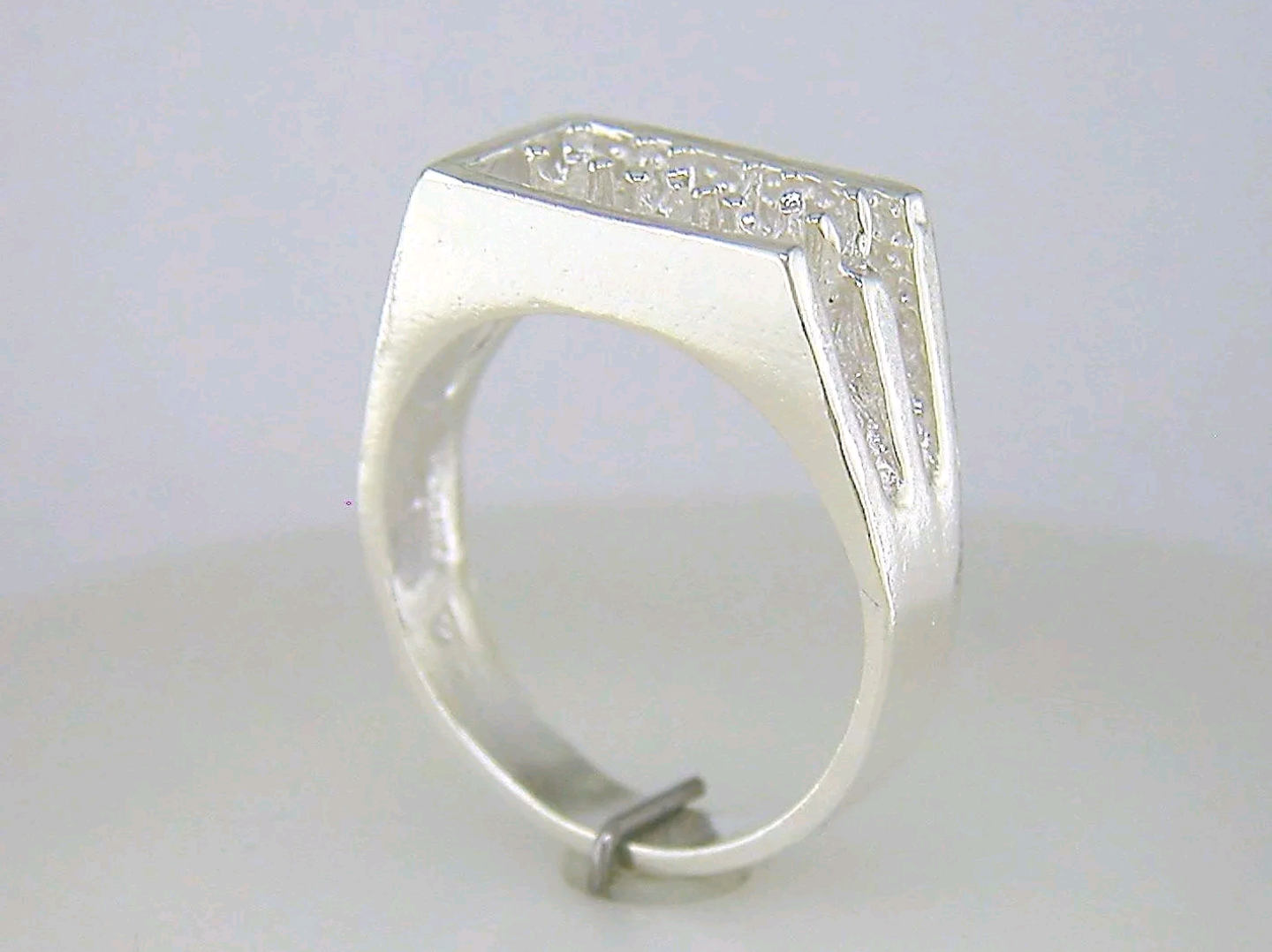 Sterling Silver or 10kt Gold Men's 3 Stone Pre-Notched Blank Nugget Ring - Sizes 9, 10, 11 - Perfect for Wedding Bands, Anniversary Gifts & Everyday Jewelry