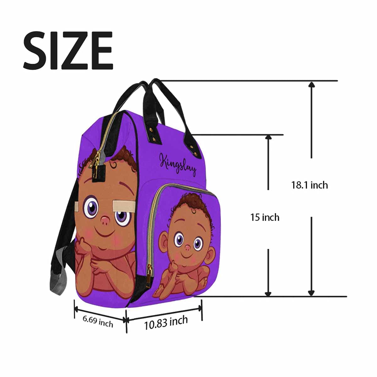 Personalized African American Diaper Backpack for Baby Boys - Custom Name Mommy Nursing Bag, Waterproof Multifunctional Travel Daypack - Perfect Baby Shower Gift & Everyday Use for Moms