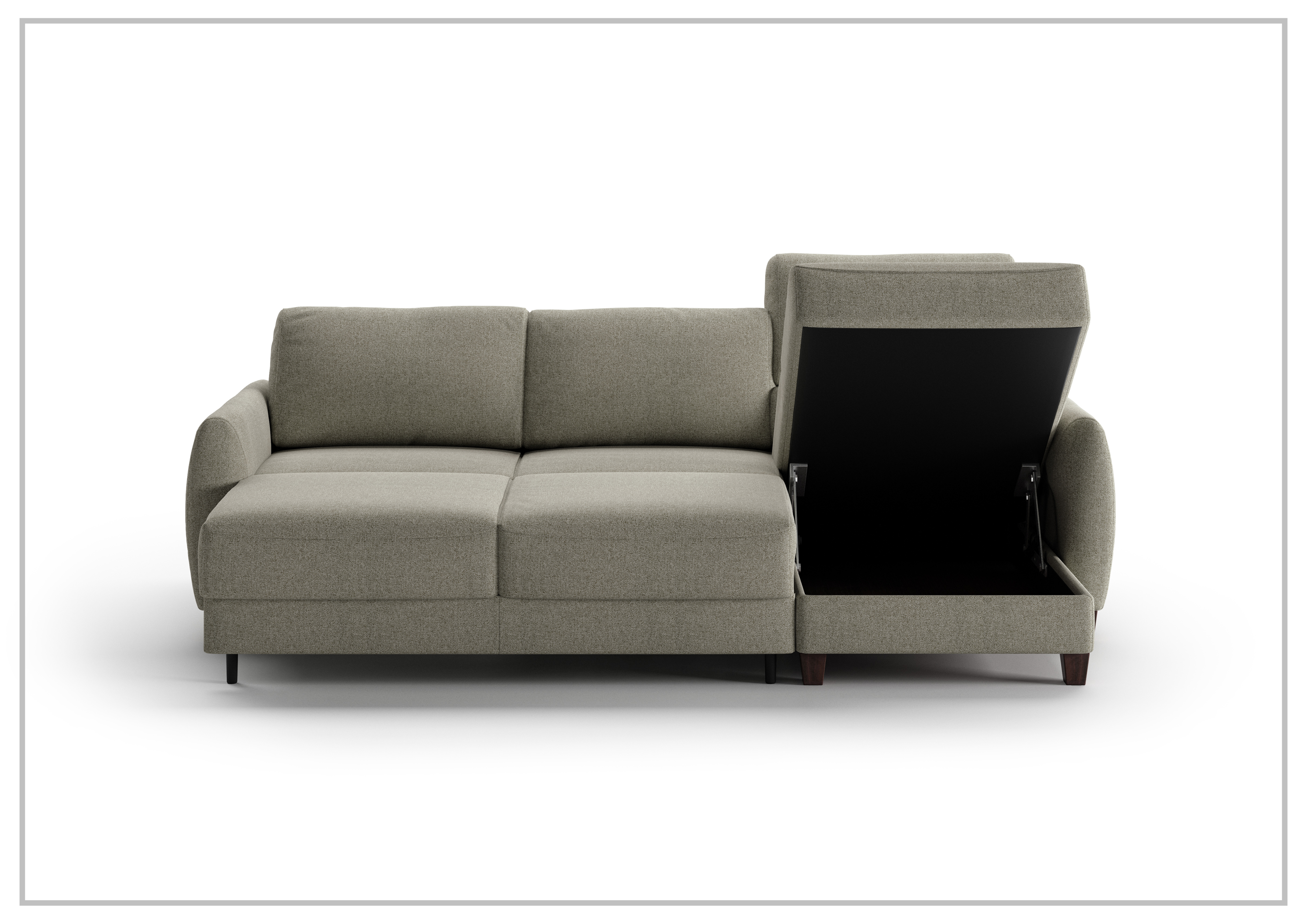 Luonto Delta 3-Seater Fabric Full XL Sectional Sofa Sleeper with Reversible Chaise - Modern Living Room Furniture for Small Spaces, Comfortable Sleeper Sofa for Guests, Perfect for Apartments and Cozy Homes