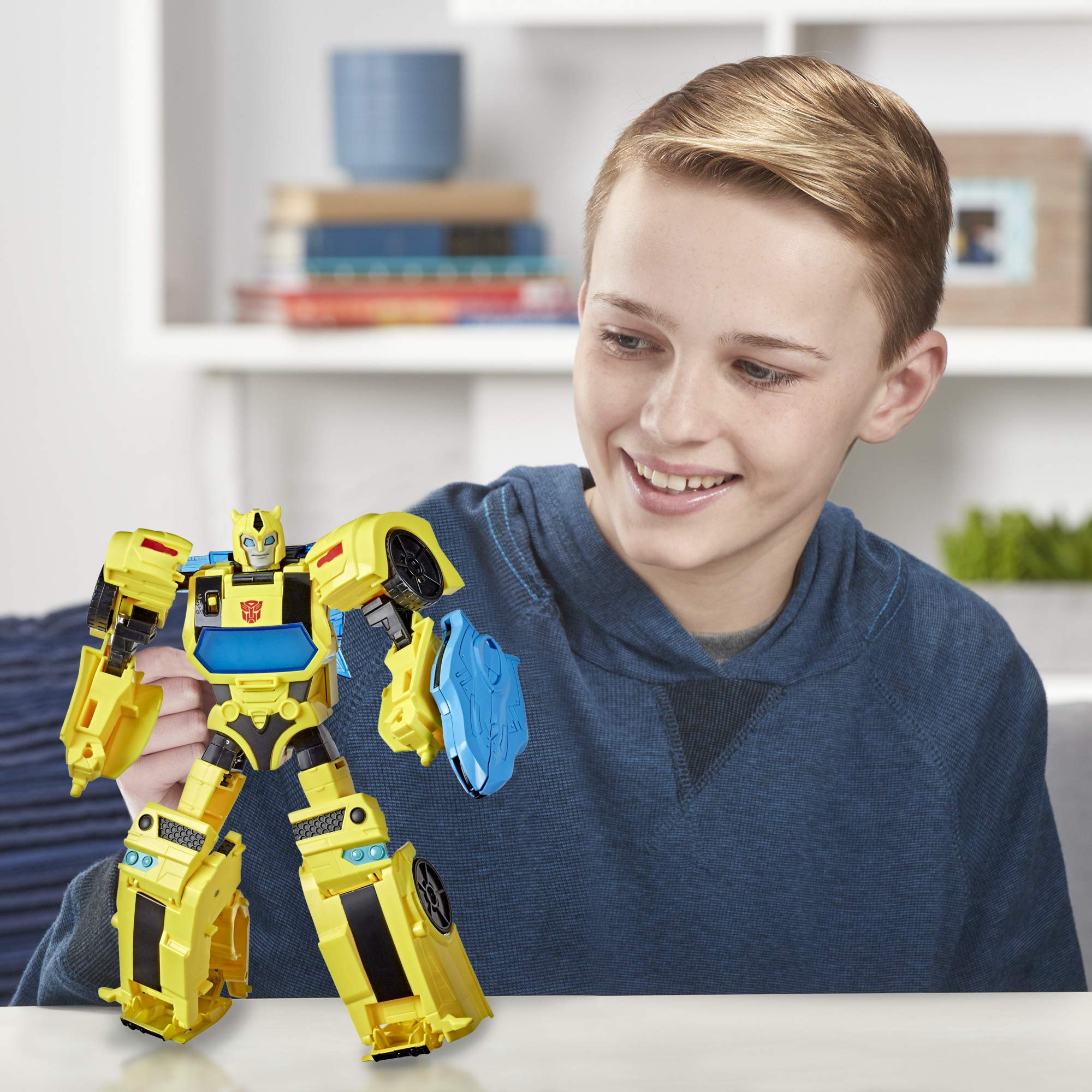 Transformers Bumblebee Cyberverse Adventures Battle Call Officer Class 10-inch Action Figure - Voice Activated with Energon Power Lights & Sounds - Ages 6+ - Perfect for Playtime, Collecting & Display