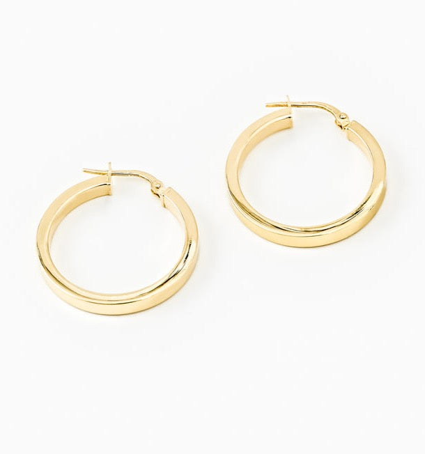 14K Gold Medium Hoop Earrings for Women - Classic Circle Huggie Earrings for Everyday Wear, Gift, Party & Date Night