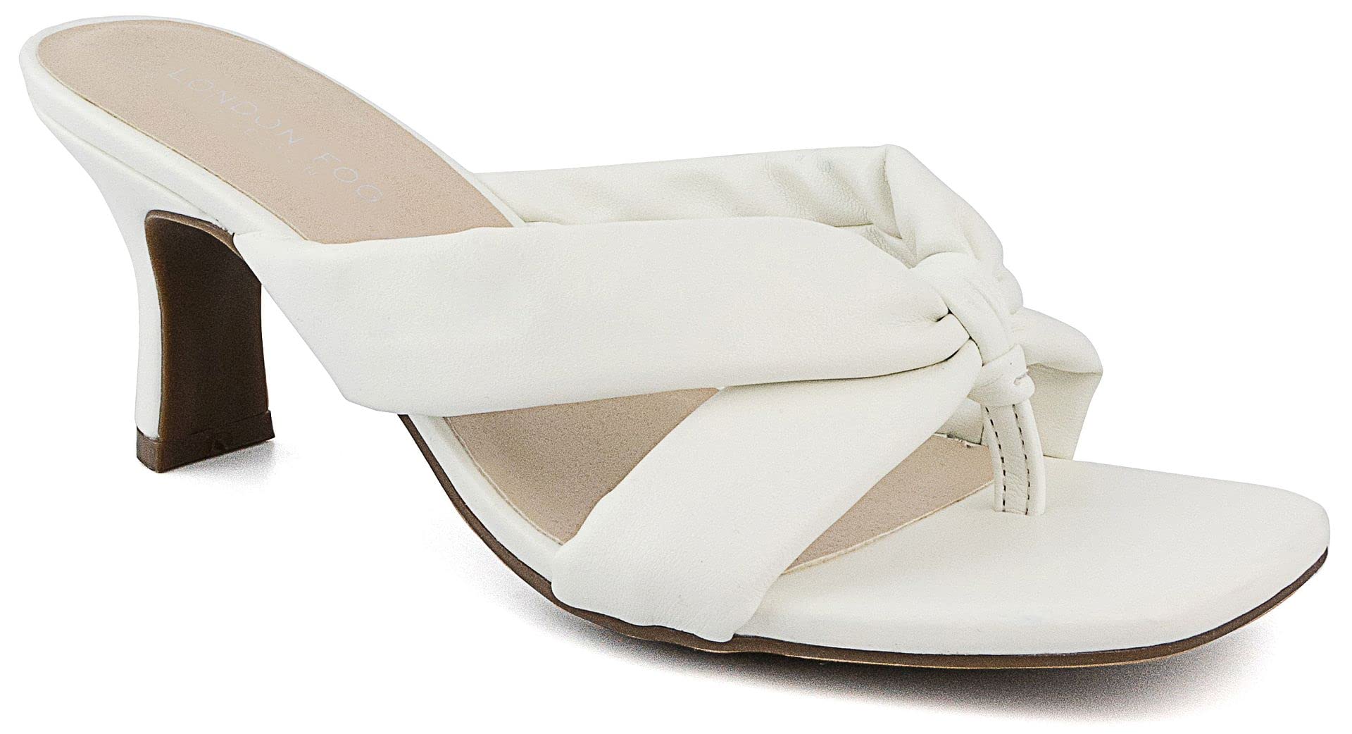 London Fog Women's Louelle Comfort Heel Sandals for Dressy Occasions