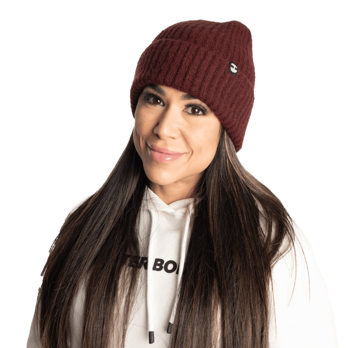 Better Bodies Stockholm Beanie - Soft Winter Knit Hat for Men & Women, Warm Fleece Lined Skull Cap, Maroon - Perfect for Skiing, Snowboarding & Outdoor Activities