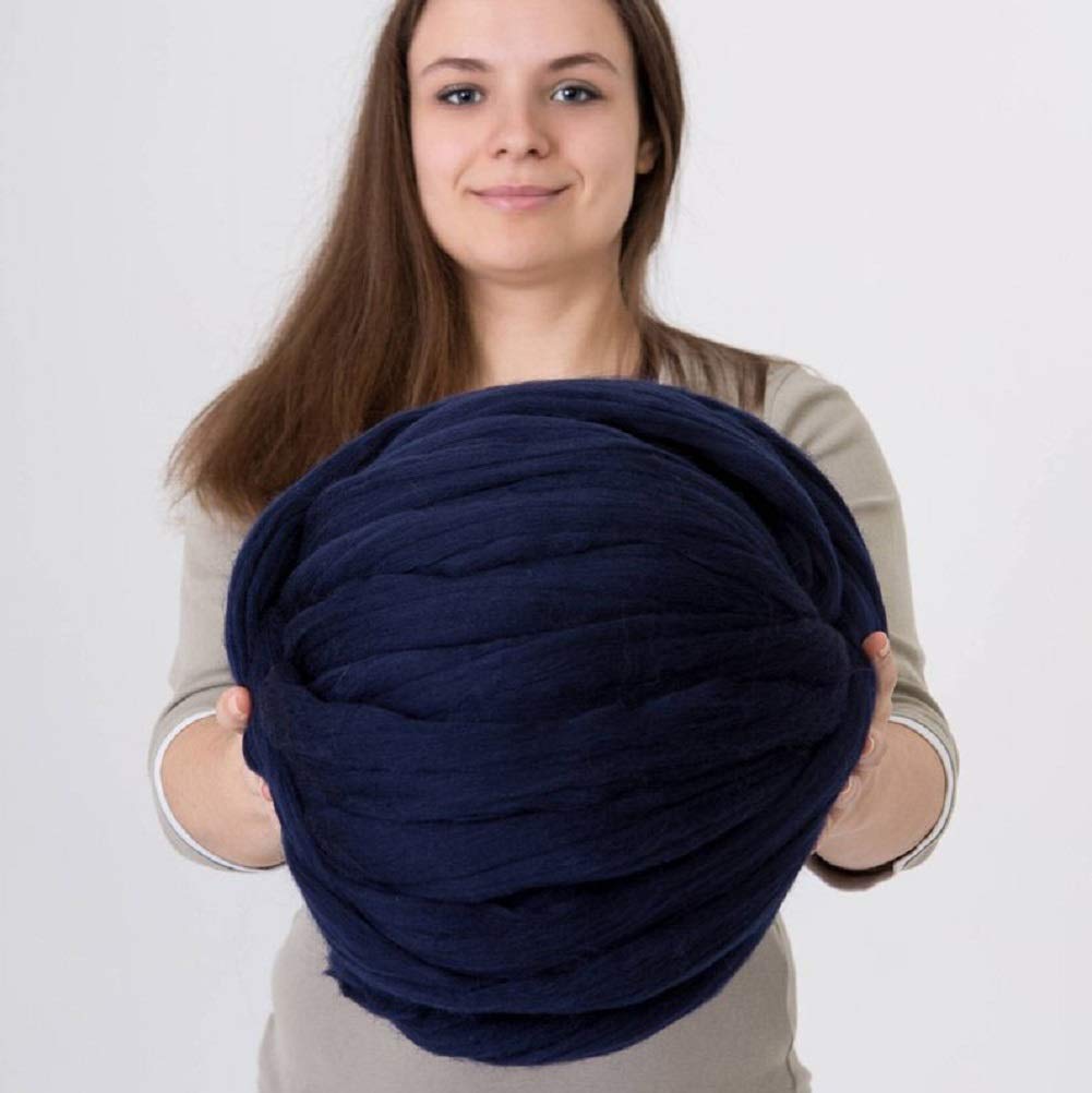 DIRUNEN Merino Wool Yarn - Super Soft Chunky Knitting Yarn for Arm Knitting, Giant Blankets & Throws (6.6 lbs, Navy Blue) | Perfect for DIY Home Decor, Cozy Winter Projects & Handmade Gifts