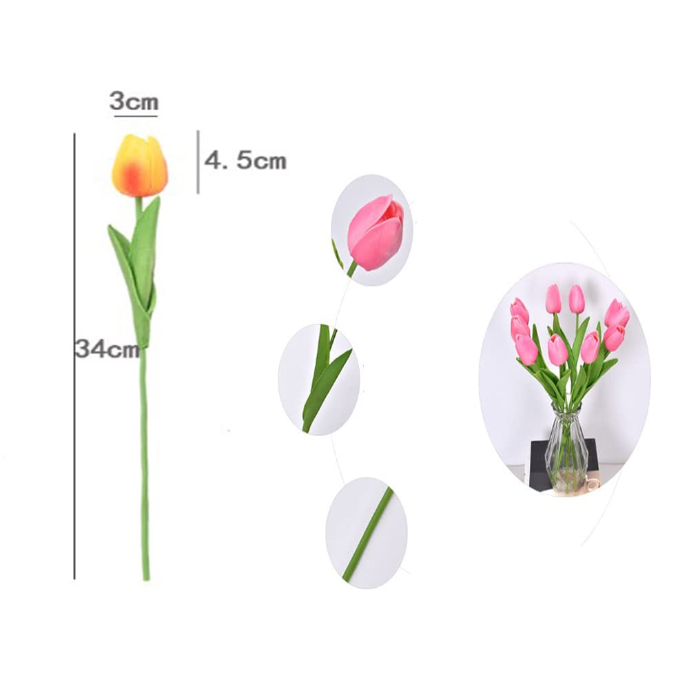 10 Pcs Real Touch Artificial Tulips - 13.4