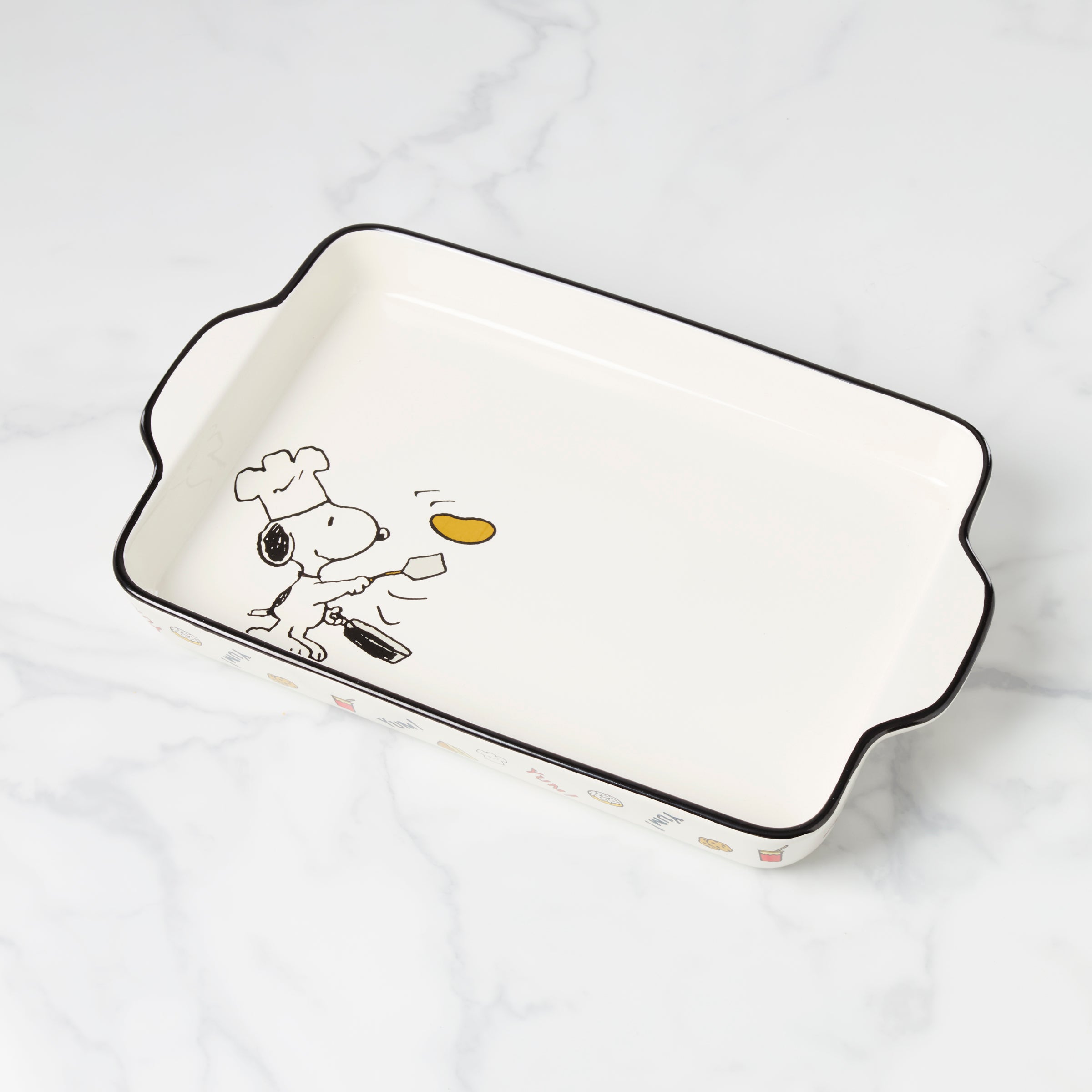 Chef Snoopy Rectangular Baking Dish - 2.5 Quart Ceramic Oven Safe Casserole Pan for Lasagna, Cakes & Desserts | Perfect for Holiday Cooking & Family Gatherings