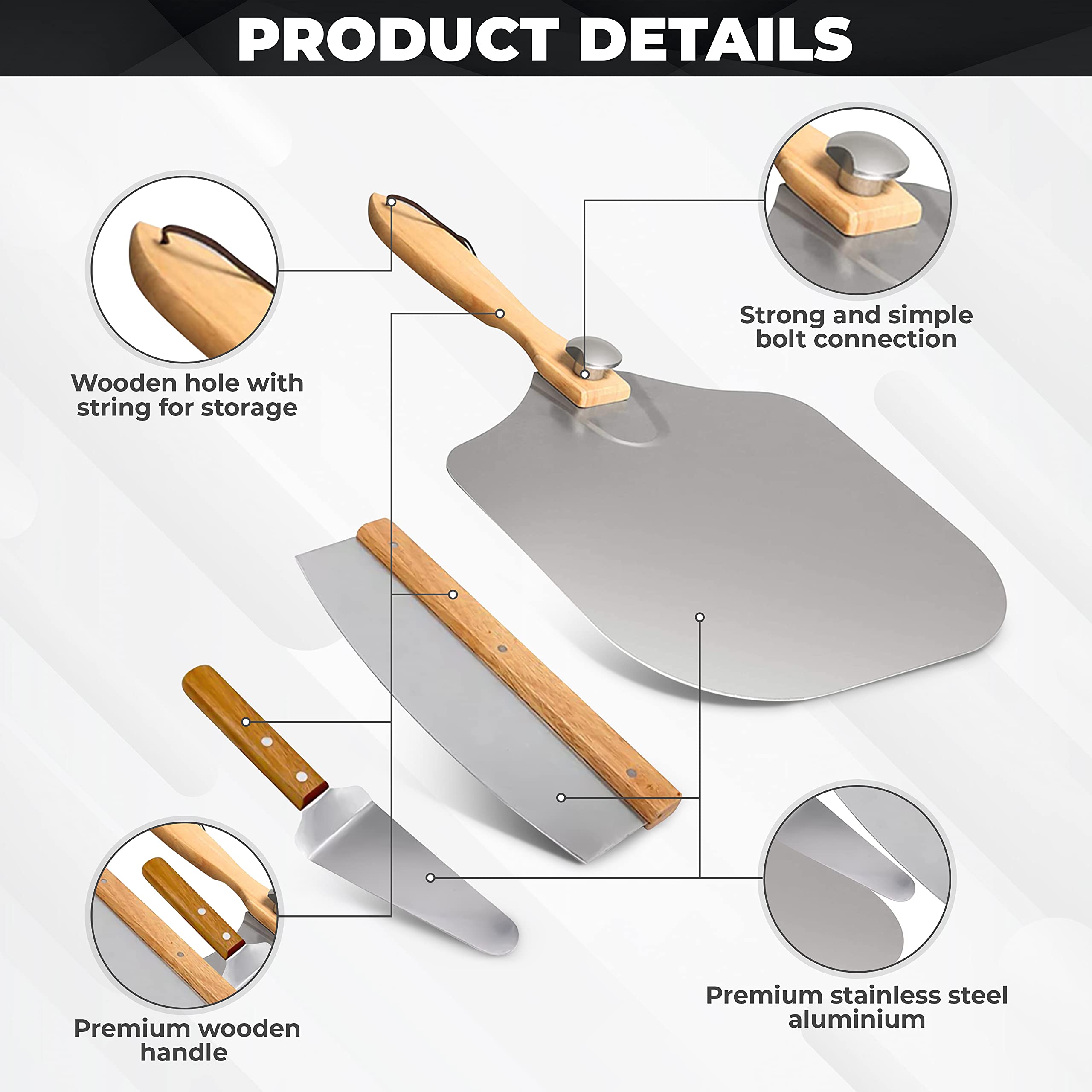 Premium 3-in-1 Pizza Oven Accessory Set - 12
