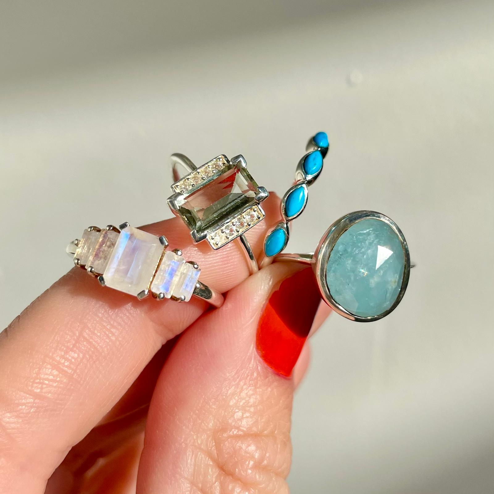 Georgia Green Amethyst & White Topaz Ring - Elegant Sterling Silver Jewelry for Women, Perfect for Weddings, Anniversaries & Special Occasions