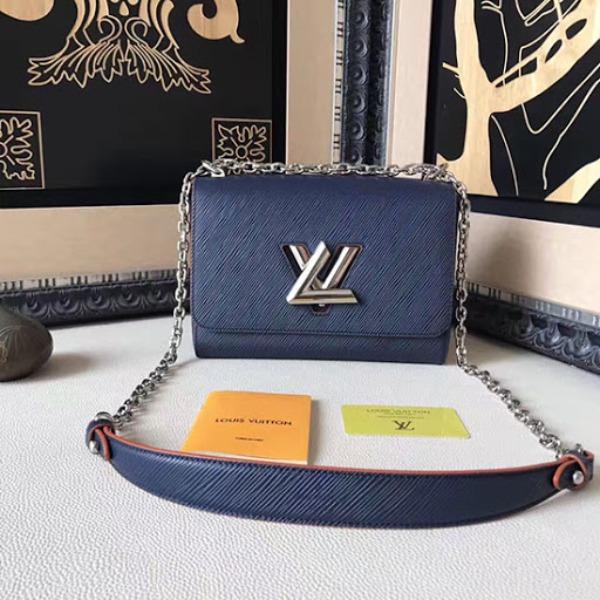 LV Twist MM Handbag in Epi Leather - Indigo with Gold-Tone Lock | Luxury Crossbody Bag for Women, Perfect for Work, Travel & Evening Events