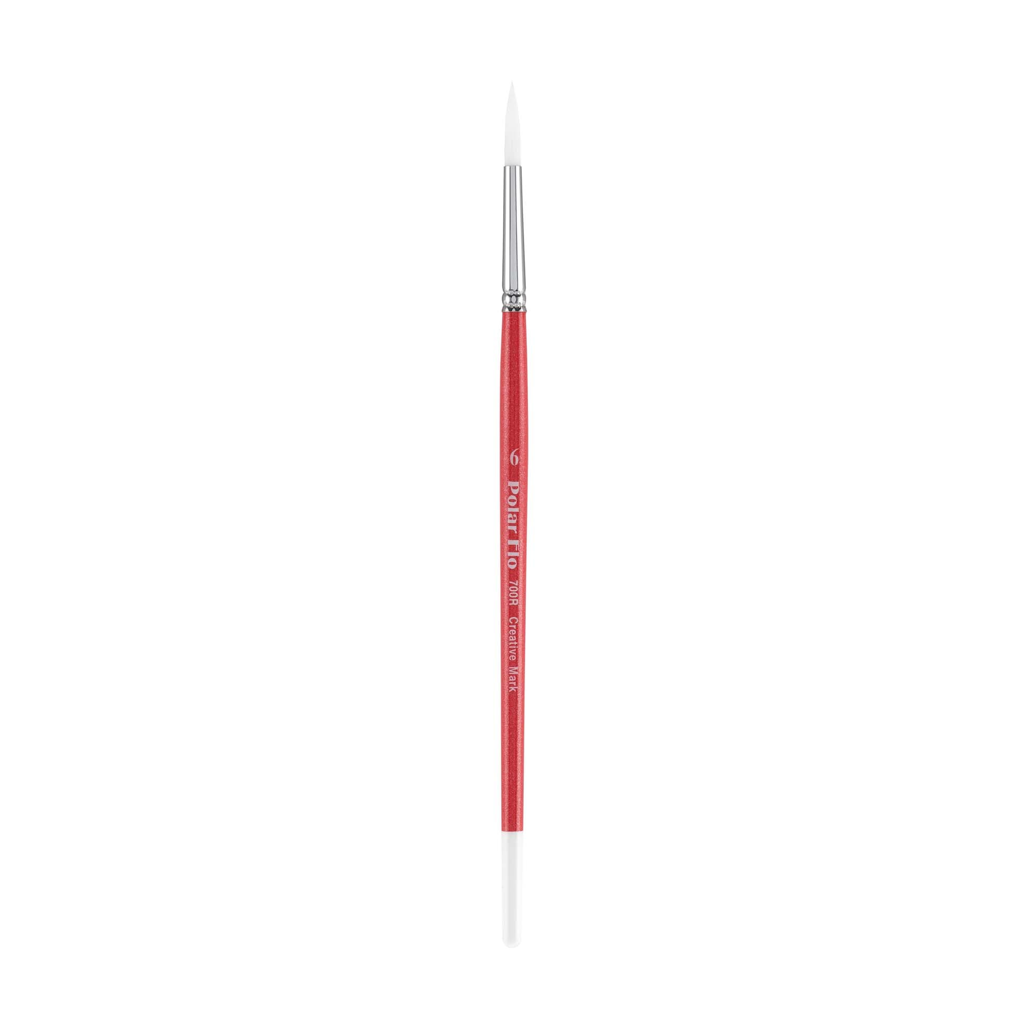 Creative Mark Polar Flo Professional Round 6 Watercolor Brushes - Short Handle with Nickel-Plated Brass Ferrule - Premium Art Paint Brushes for Acrylic, Watercolor & Gouache - Perfect for Studio Painting, Classroom Art Projects & Professional Artists