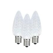 25-Pack C7 LED Faceted Ultra Bright Dimmable Christmas Light Bulbs - Pure White Outdoor String Lights for Holiday Decorations, Tree Lighting & Festive Home Decoration