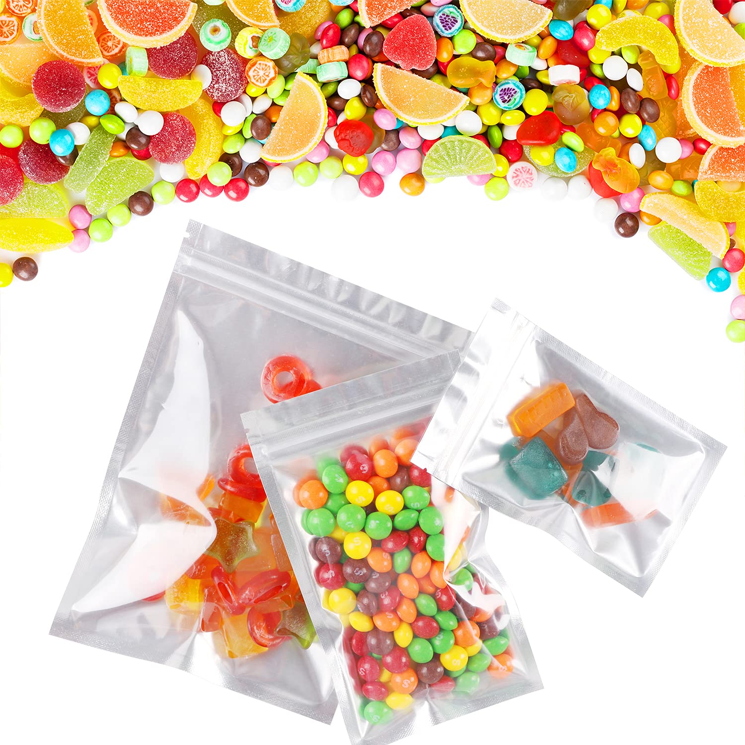 100 Pack 4x6 Inch Mylar Bags - Resealable Smell Proof Foil Pouch with Clear Window (Pink) - Perfect for Food Storage, Cannabis, Coffee, Tea & Herbs Preservation