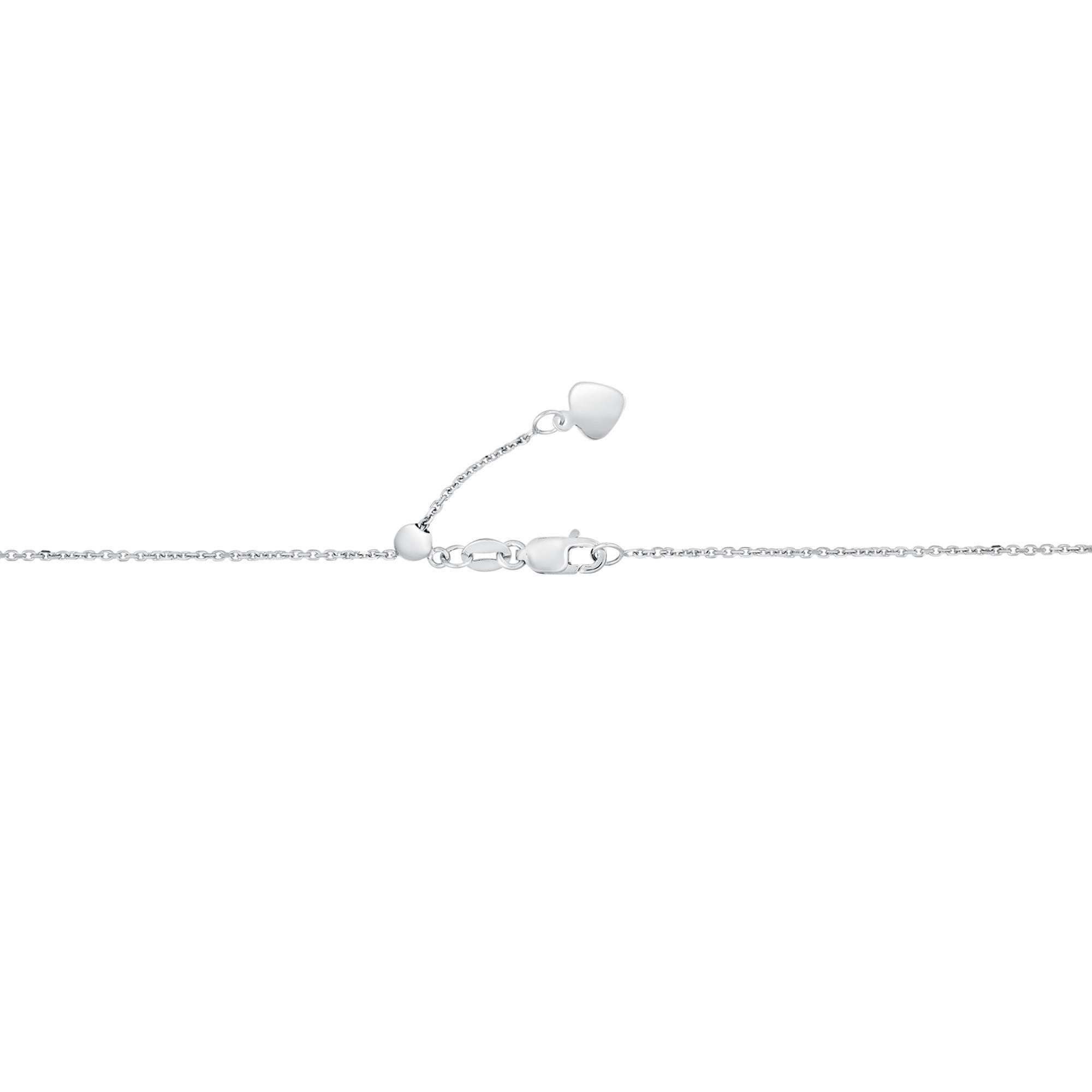 Reeds White Gold Adjustable Cable Chain Necklace 22 Inch - Perfect for Weddings, Anniversaries & Special Occasions