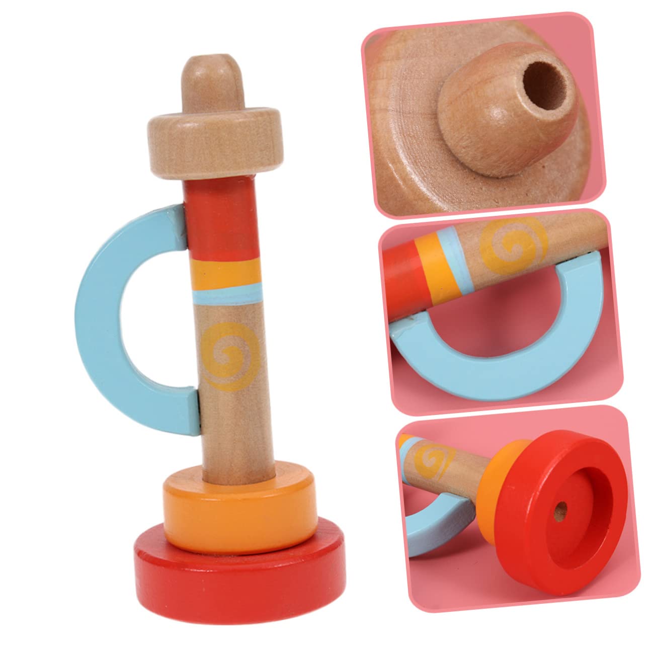 WESIEVYA Wooden Trumpet Toy for Babies & Toddlers - Educational Musical Instrument, Mini Trumpet for Kids - Perfect for Early Learning, Music Play & Pretend Band Performances