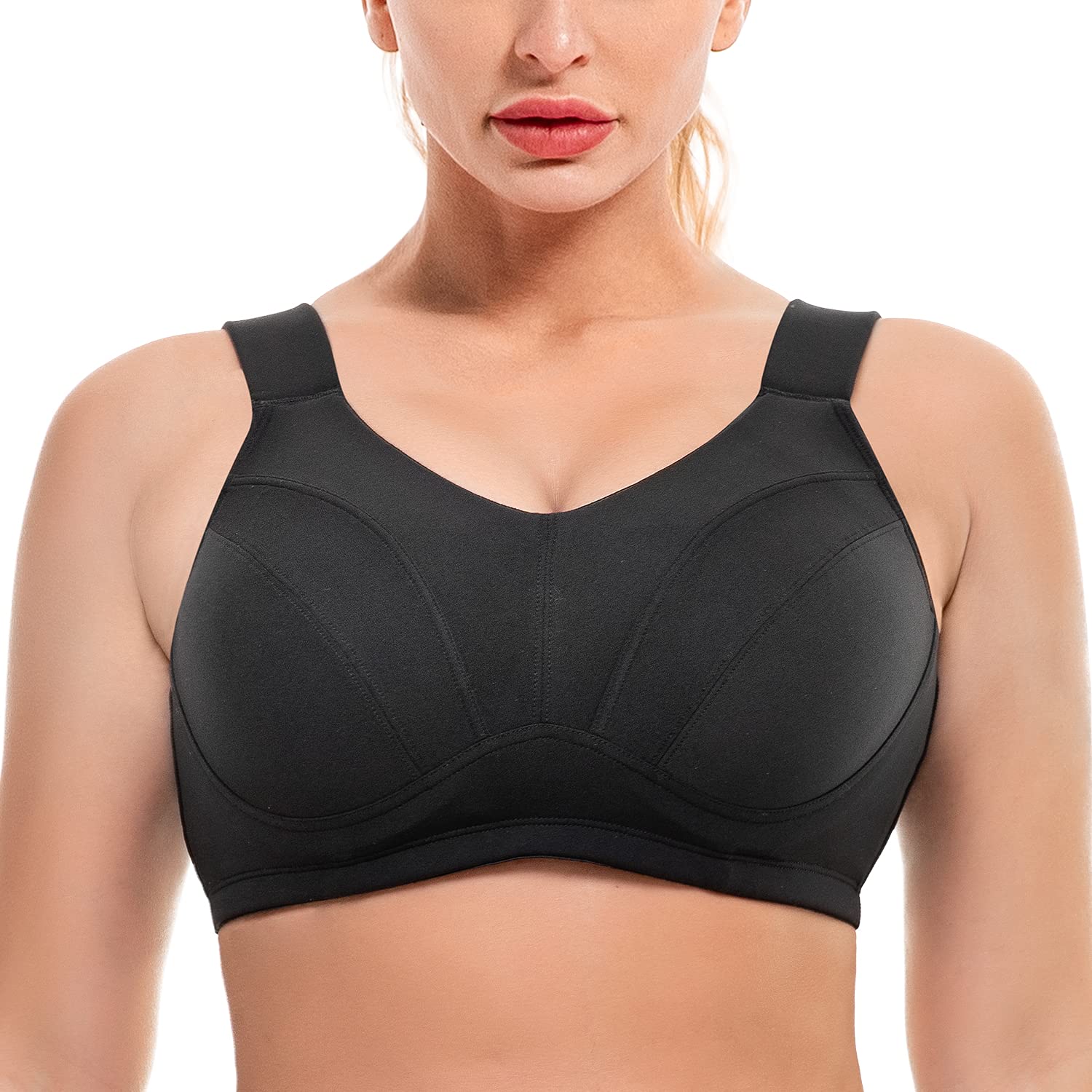 ZeroBound High Impact Sports Bras for Women - Full Coverage Support, Underwire, Padded & Adjustable Straps - Plus Size Workout Sports Bra for Running, Gym, Yoga & High Intensity Training
