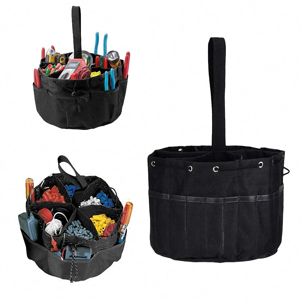 Parachute Bag Small Parts Organizer - 22 Pockets Heavy Duty Tool Storage Bag with Drawstring Closure | Perfect for Garden Tools, Hardware & DIY Supplies Organization