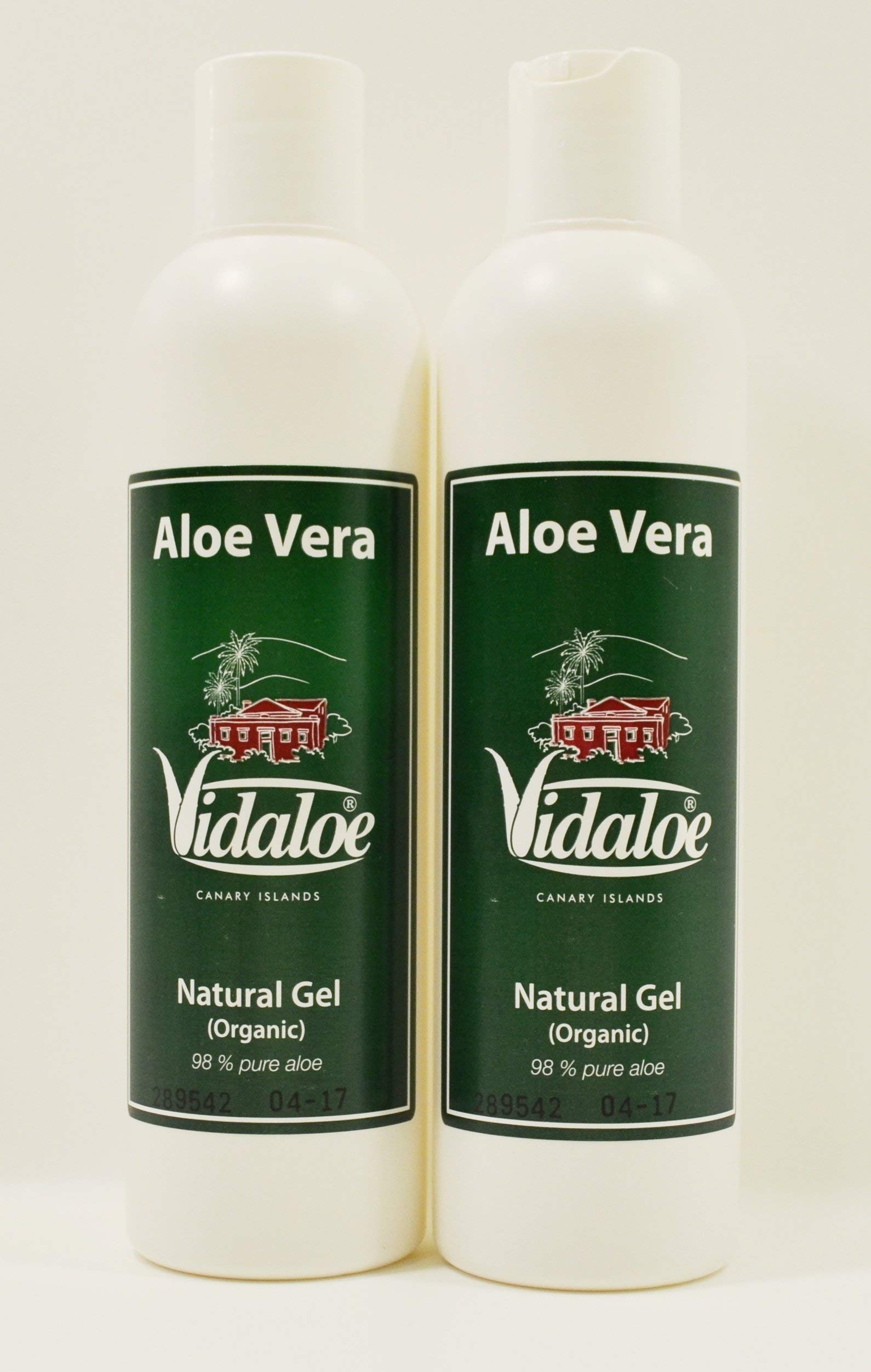Organic Aloe Vera Gel 98% Pure - 2 Pack for Hydration, Sunburn Relief & Skin Care - Natural Moisturizer for Face, Body & Hair