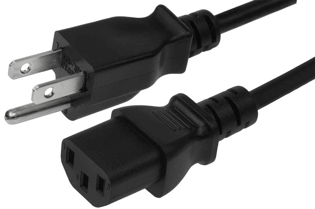 25ft 14AWG Heavy Duty 3 Prong Computer Power Cord - 7.6M Universal AC Power Cable with IEC320 C13 to NEMA 5-15P Connector (15 Amp, 4 Pack) - Perfect for Monitors, PCs, Printers & Office Equipment Power Supply