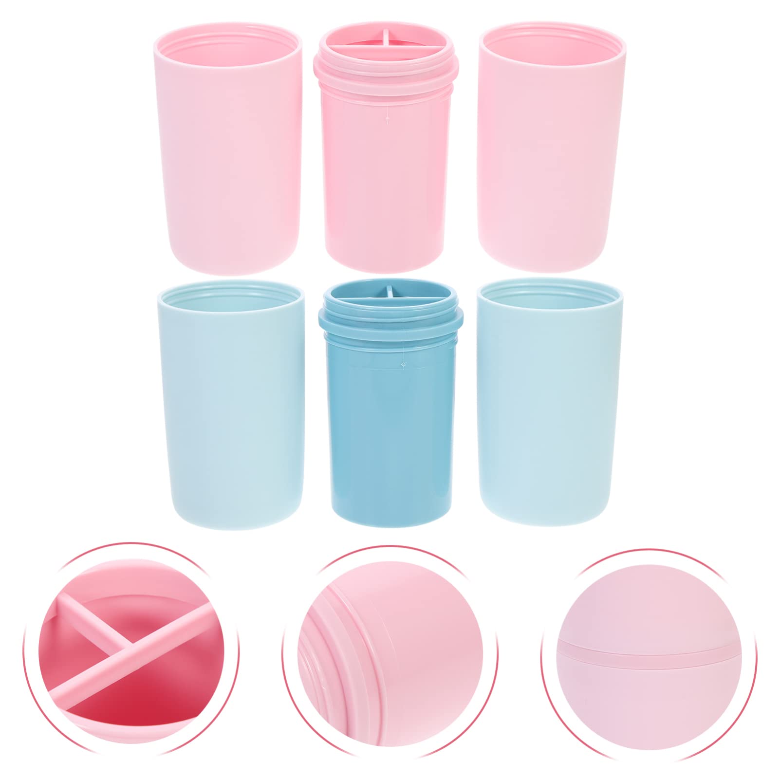 Healeved 2-Pack Toothbrush Organizer Case - Travel Toothbrush Holder with Wash Cup & Razor Storage | Plastic Stand for Bathroom Countertop | Portable Toothbrush Container for Suitcase & Camping (Nordic PP Design)