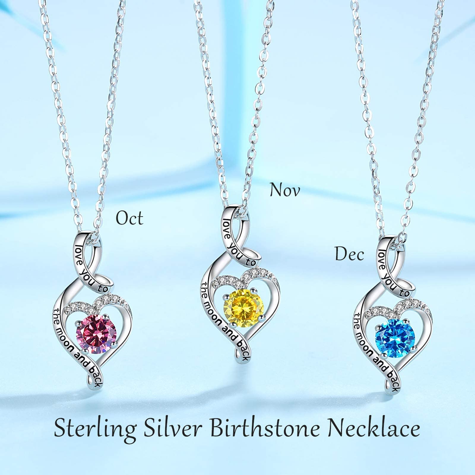 CELESTIA 925 Sterling Silver Birthstone Necklace for Women - 18 Inch Adjustable Chain - Perfect Gift for Birthday, Anniversary & Mother's Day | Elegant Jewelry for Everyday Wear & Special Occasions
