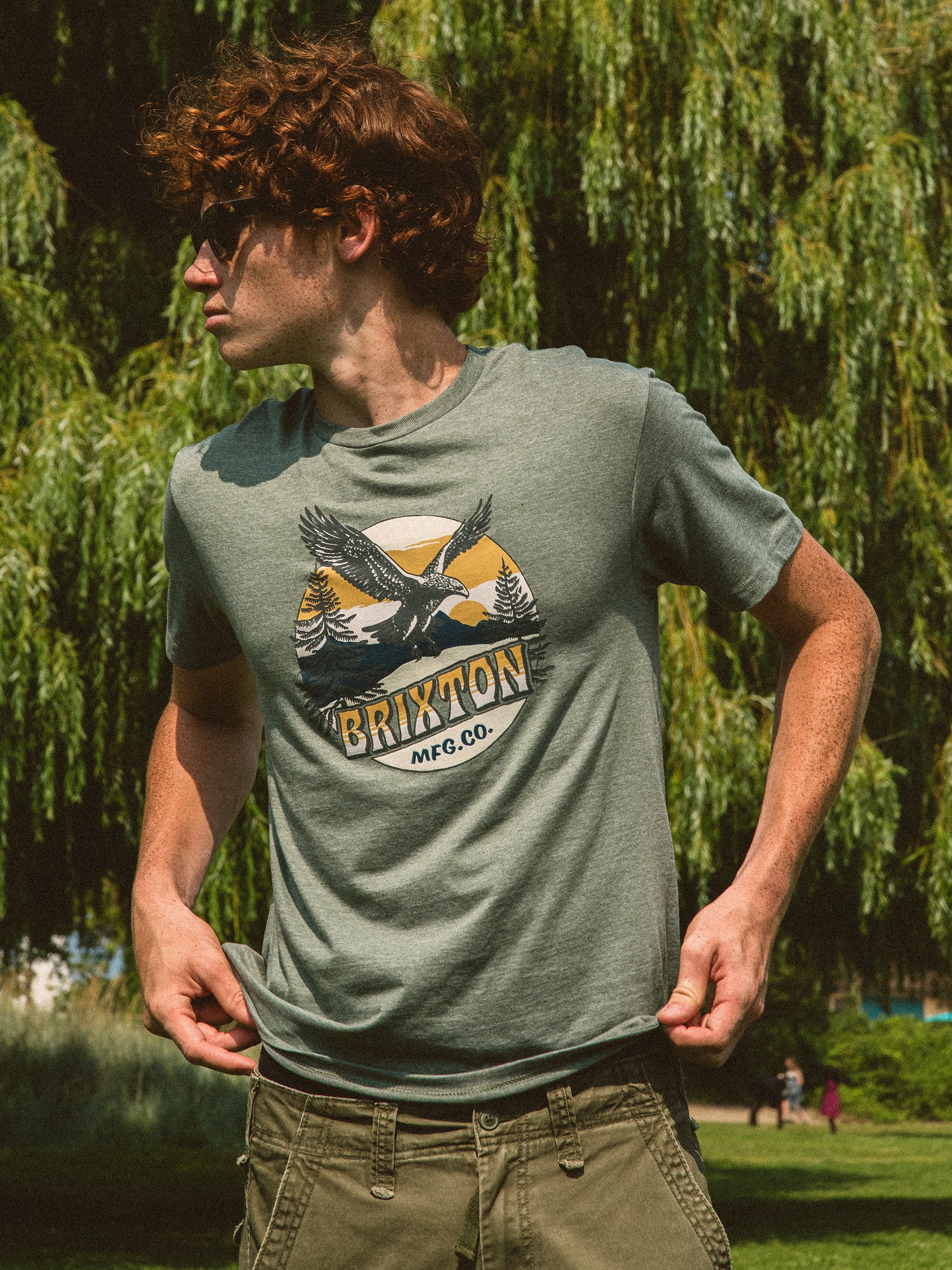 Brixton Ridge Wood T-Shirt for Men - Comfortable Cotton Tee for Casual Wear, Outdoor Adventures & Street Style
