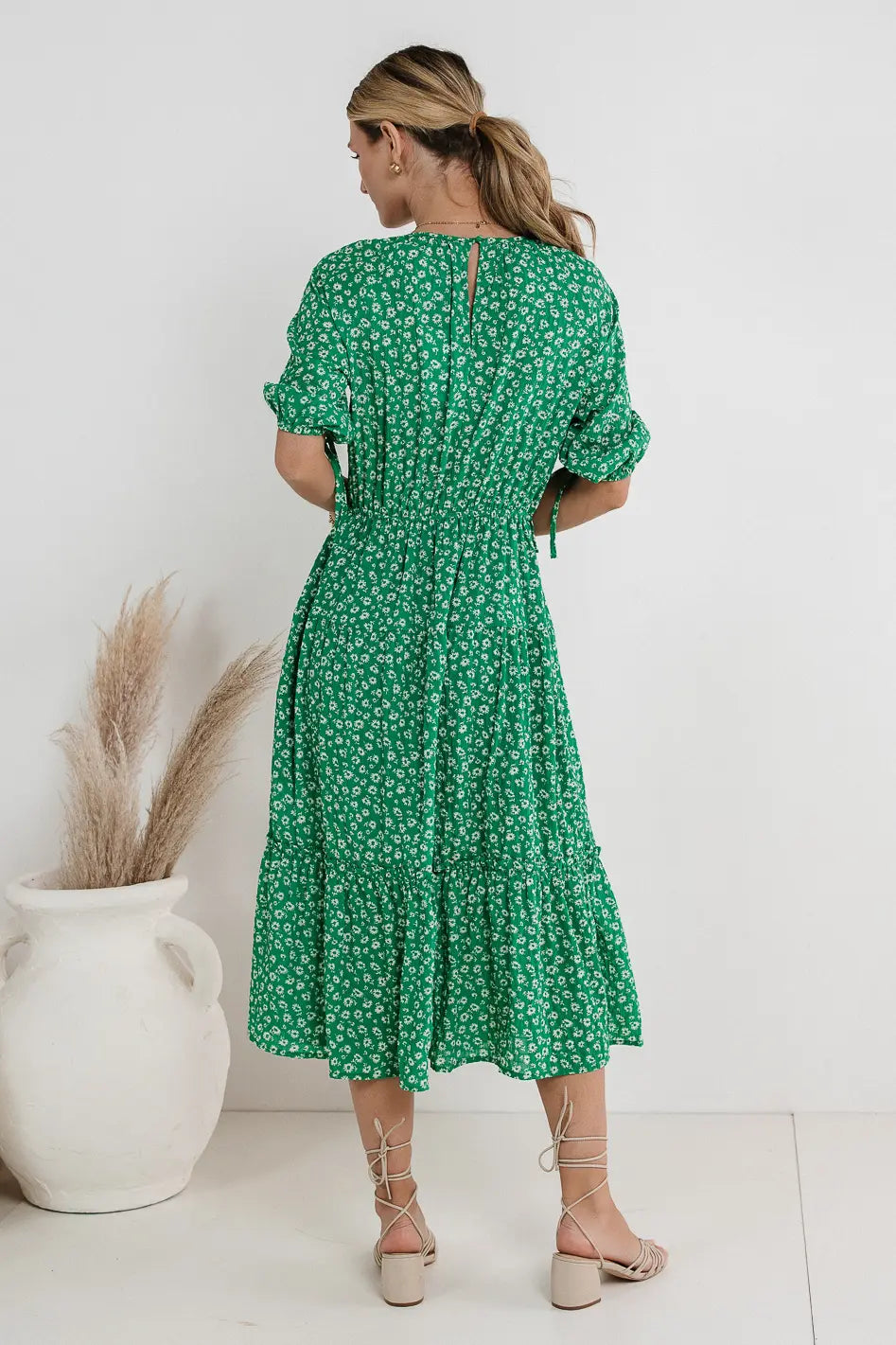 Marlee Midi Dress in Green - Flowy Summer Dress for Women | Perfect for Beach, Brunch & Date Nights | FINAL SALE