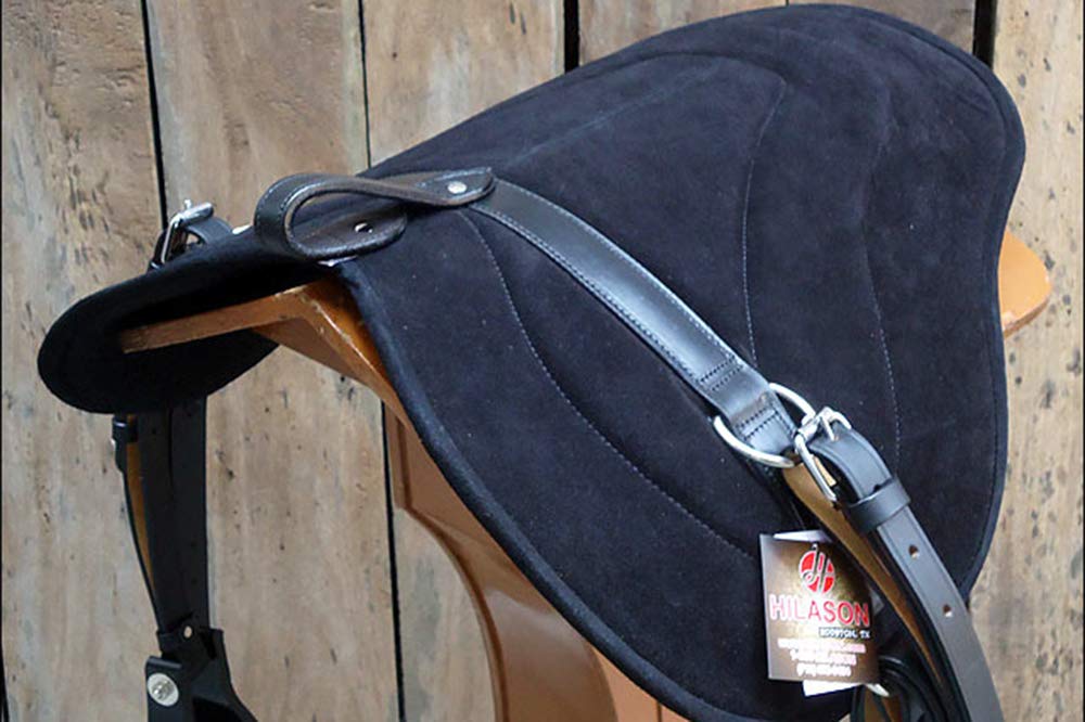 HILASON Natural Horsemanship Leather Bareback Western Treeless Saddle Pad for Horses - Comfortable & Durable Western Riding Pad for Trail Riding, Training & Show - Bareback Pad for English & Western Riding
