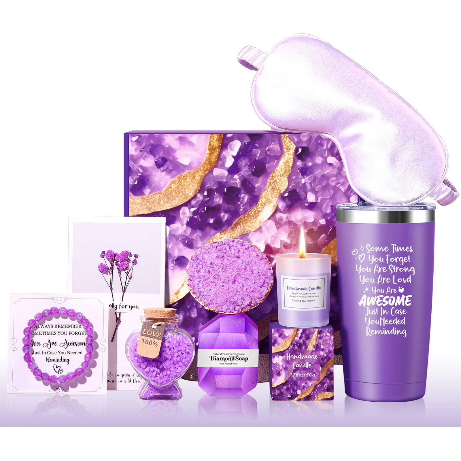 Luxury Spa Gift Baskets for Women - Relaxing Bath & Body Care Set with Essential Oils, Bath Bombs & Scented Candles - Perfect Birthday, Christmas, Get Well Soon or Thank You Gift for Best Friends, Coworkers & Loved Ones - Ideal for Self Care, Stress Relief & Home Spa Nights