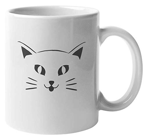 Cute Cat Print Coffee & Tea Mug - 11oz Ceramic Cup for Kitty Lovers - Perfect for Home, Office & Gift Giving