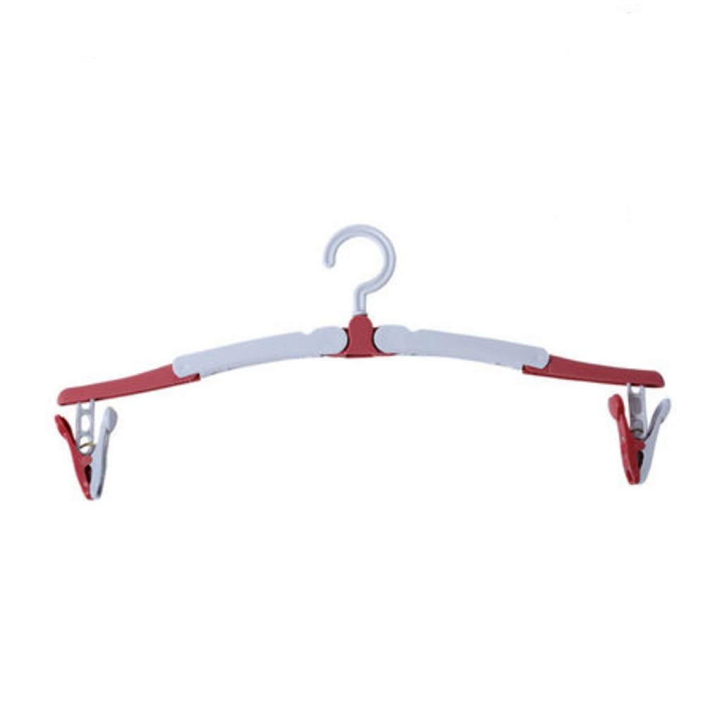 Portable Folding Travel Clothes Hanger - Durable Multifunctional Stretchable Drying Rack for Home, Wardrobe & Storage (Red) | Perfect for Travel, Laundry Room & Small Space Organization