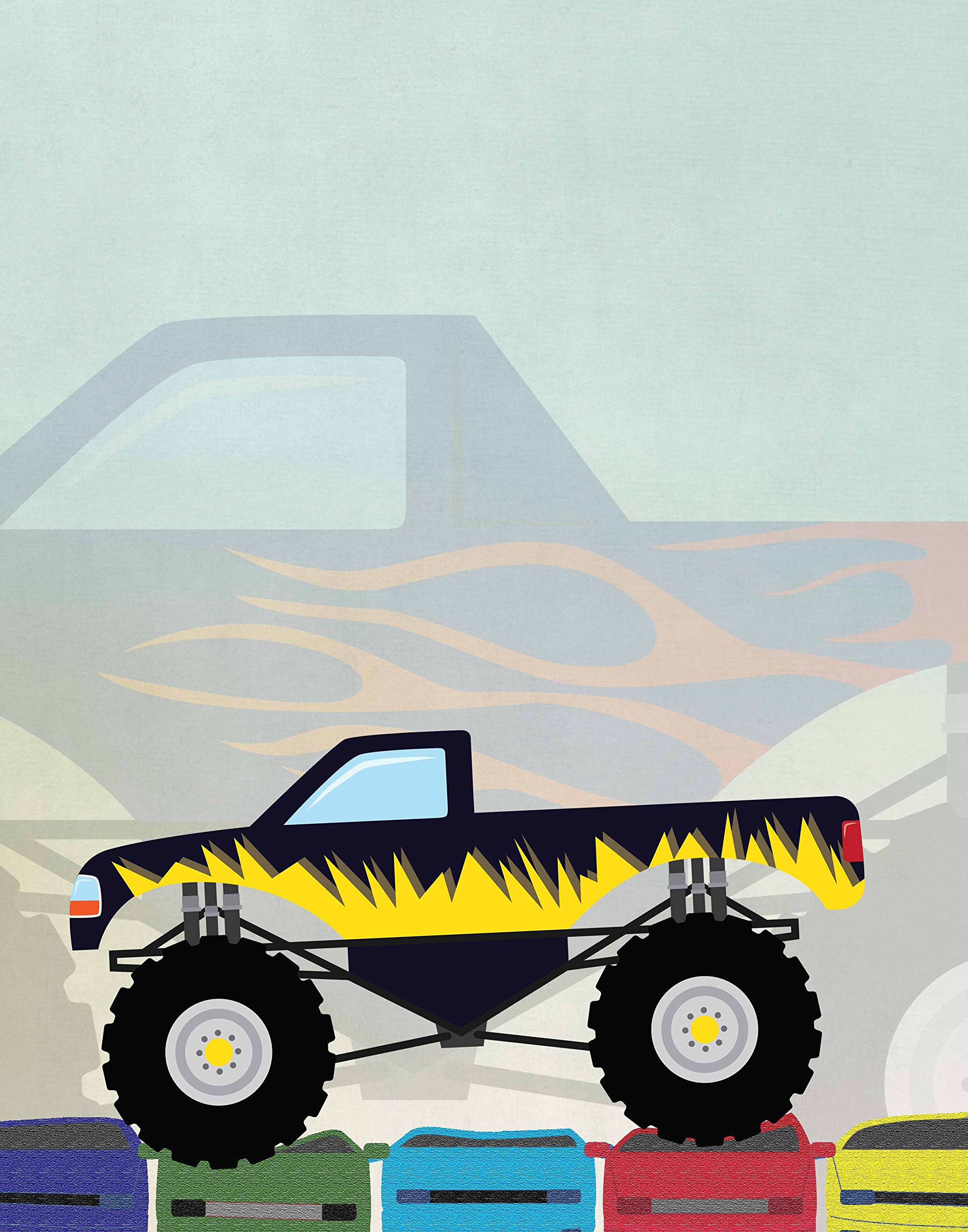 Artdash® Monster Trucks Wall Art Prints - Set of 4 (8x10 Inches) - Modern Kids Room Decor, Nursery Decor, Boys Bedroom Art - Perfect for Playrooms & Teen Boy Gifts