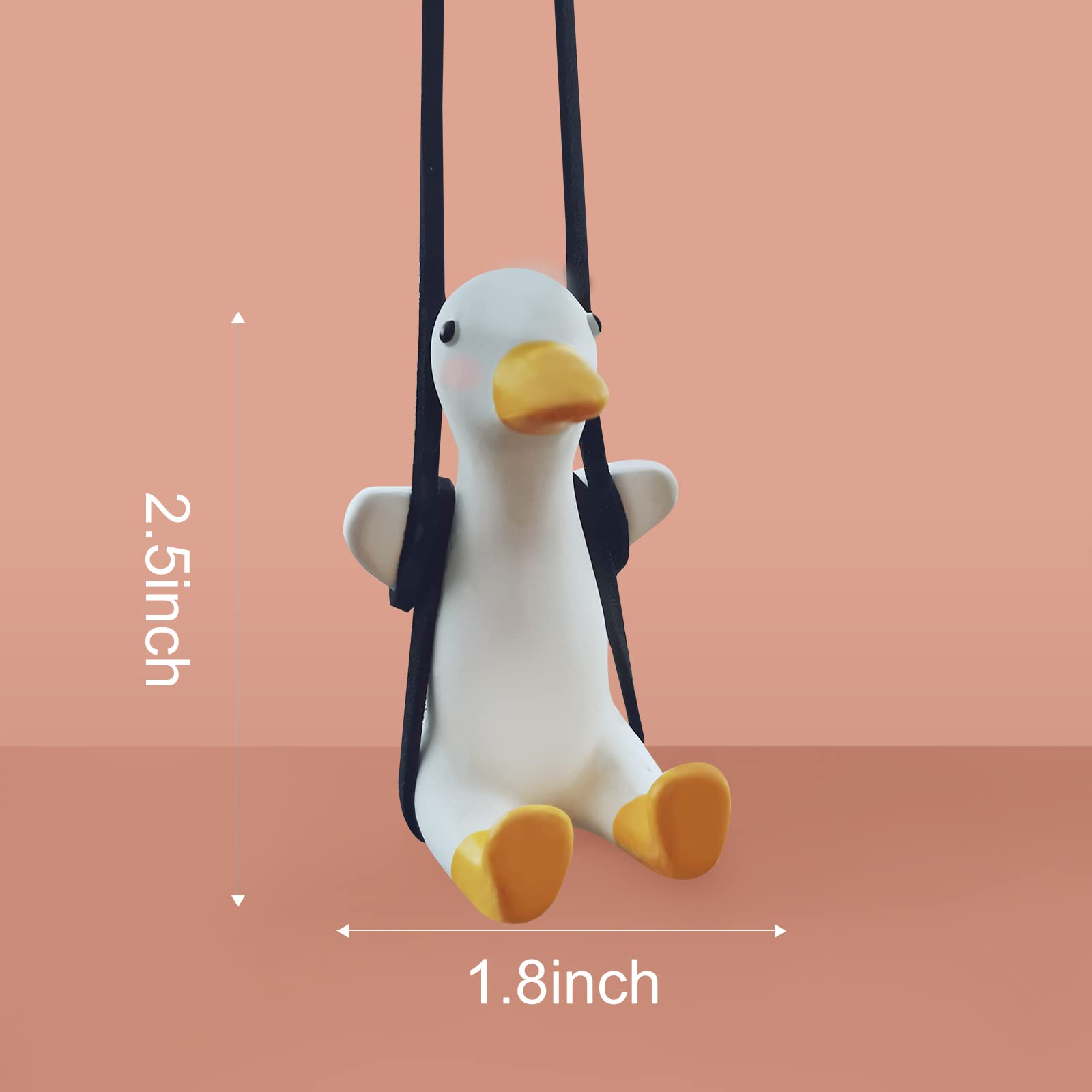 Cute Swing Duck Car Hanging Ornament - Lovely Duck Pendant for Rearview Mirror, Fun Car Decor Accessories for Women | Perfect for Road Trips & Daily Commute