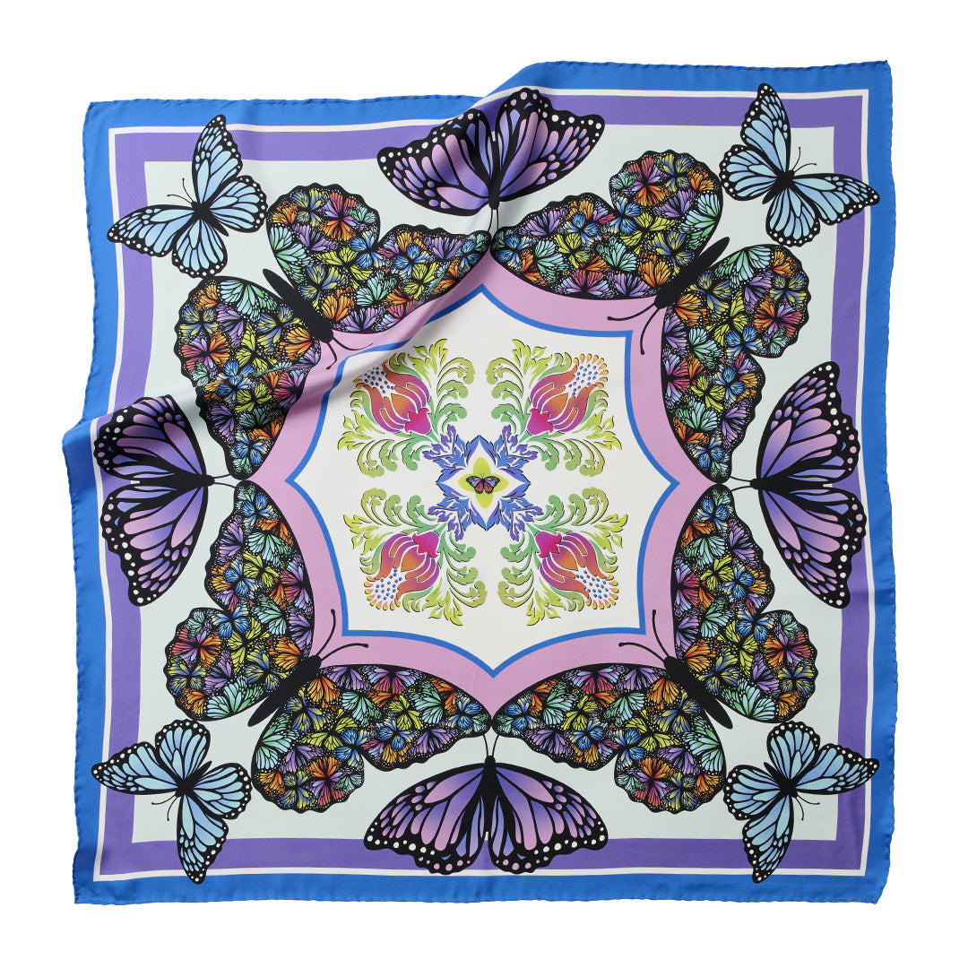 Butterfly Silk Twill Scarf - Elegant Women's Fashion Accessory for Dresses, Parties & Special Occasions | Lightweight & Luxurious Shawl Wrap