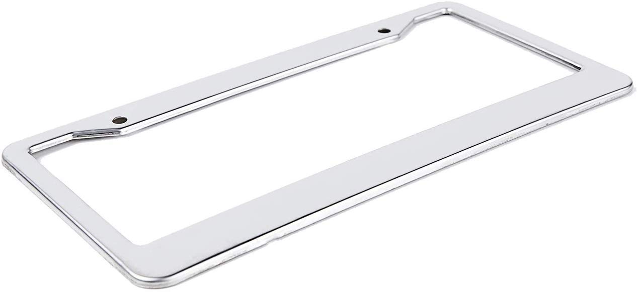 Abstract Chicken Chic White Aluminum Car Front License Plate Cover - Stylish & Durable for Cars, Trucks, SUVs - Perfect for Customizing Your Vehicle