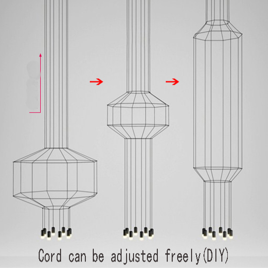Wireflow LED Chandelier - Modern Crystal Ceiling Light Fixture for Dining Room & Living Room | Energy Efficient Dimmable Lighting for Home Decor & Interior Design