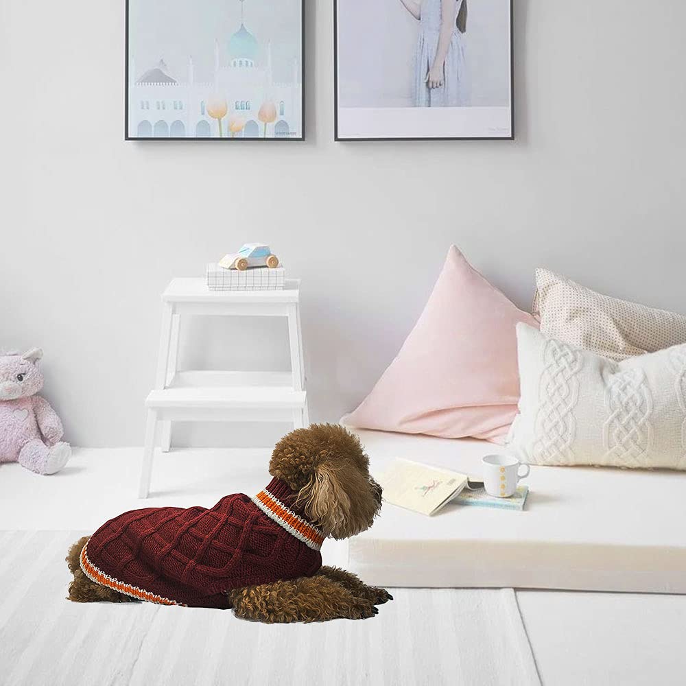 Warm & Soft Crochet Dog Sweater for Winter & Autumn - Cozy Pet Apparel for Small & Medium Dogs - Perfect for Family Festivals, Holidays & Outdoor Adventures