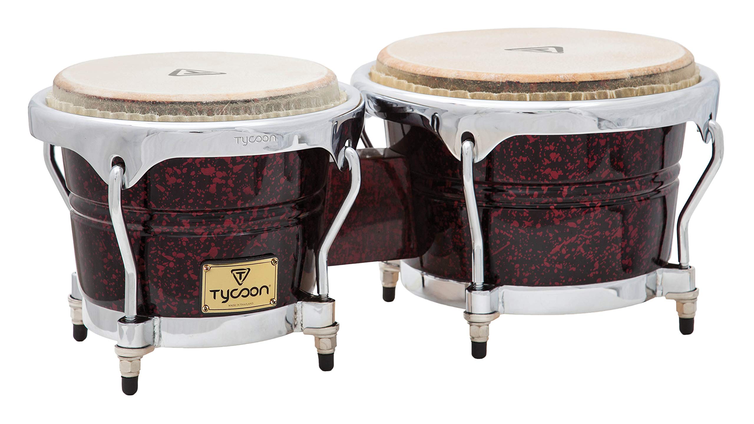 Tycoon Percussion TB-800CRP Professional Bongo Drums - Handcrafted Wooden Conga Drum Set for Latin, Jazz & World Music Performances | Perfect for Live Shows, Studio Recording & Music Education