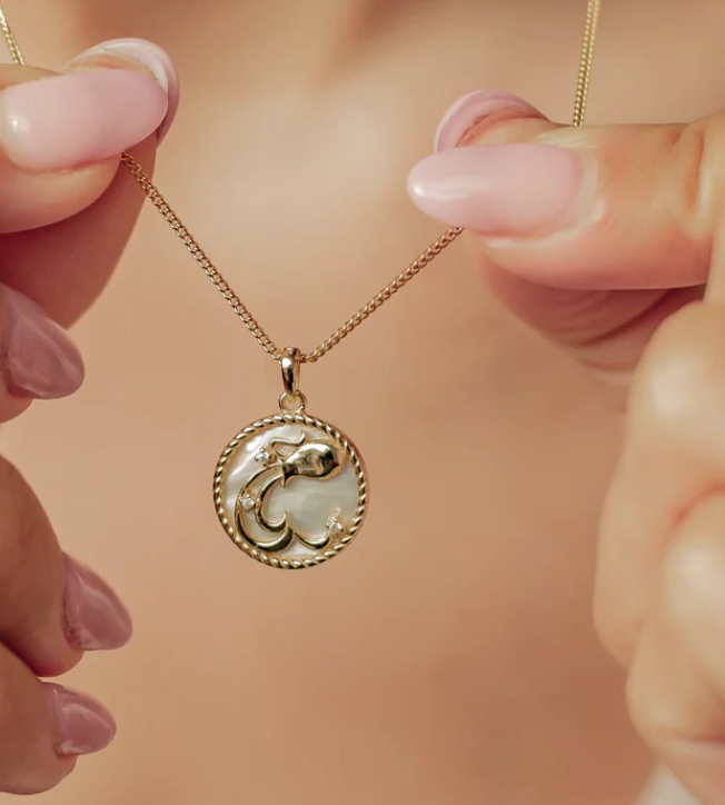 Aquarius Mother of Pearl Zodiac Necklace - Sterling Silver Pendant for Women - Perfect Birthday Gift & Spiritual Jewelry for Daily Wear or Special Occasions
