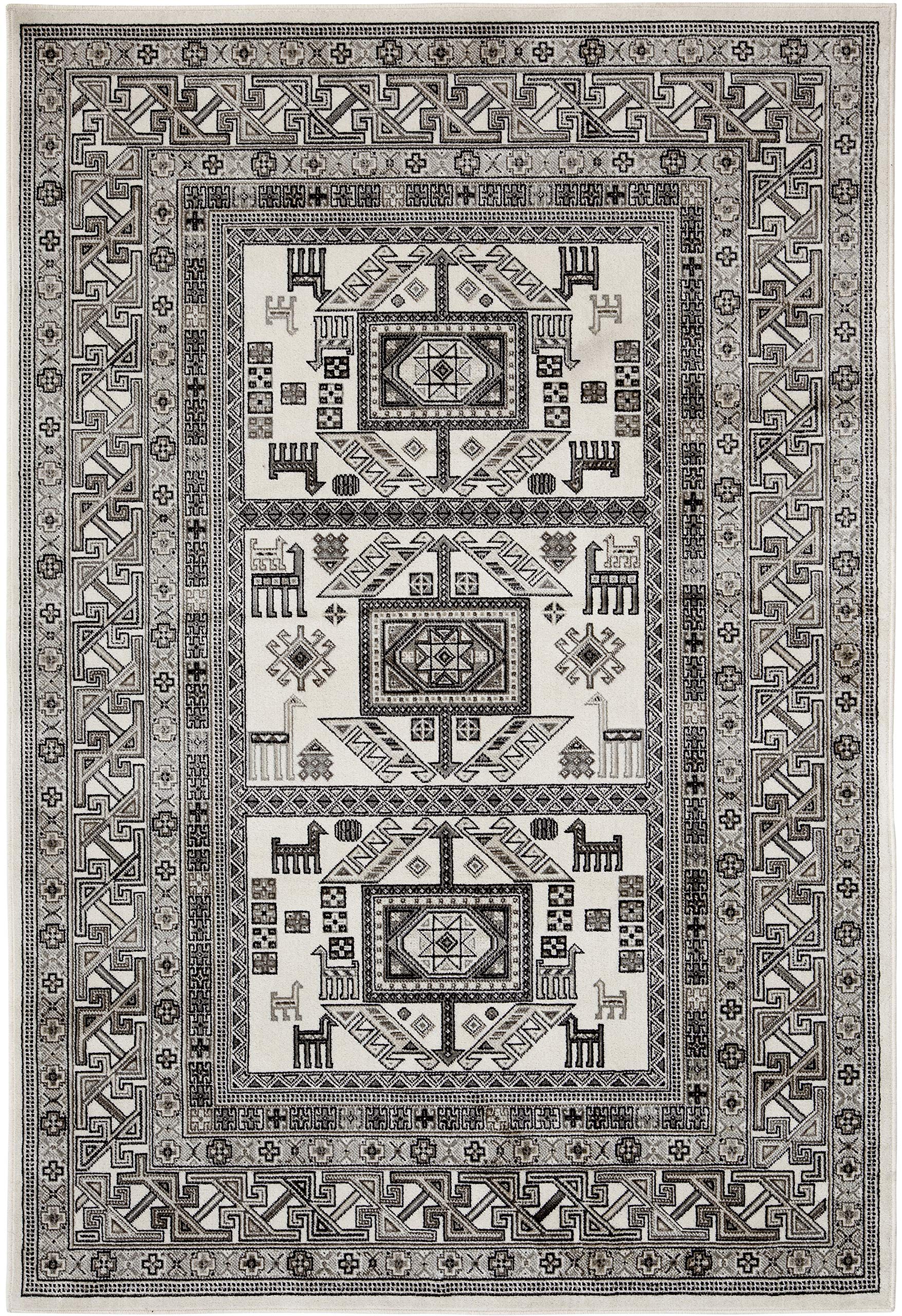 Abacasa Sonoma Handwoven Ivory & Grey Area Rug - Soft & Durable for Living Room, Bedroom, or Office Decor