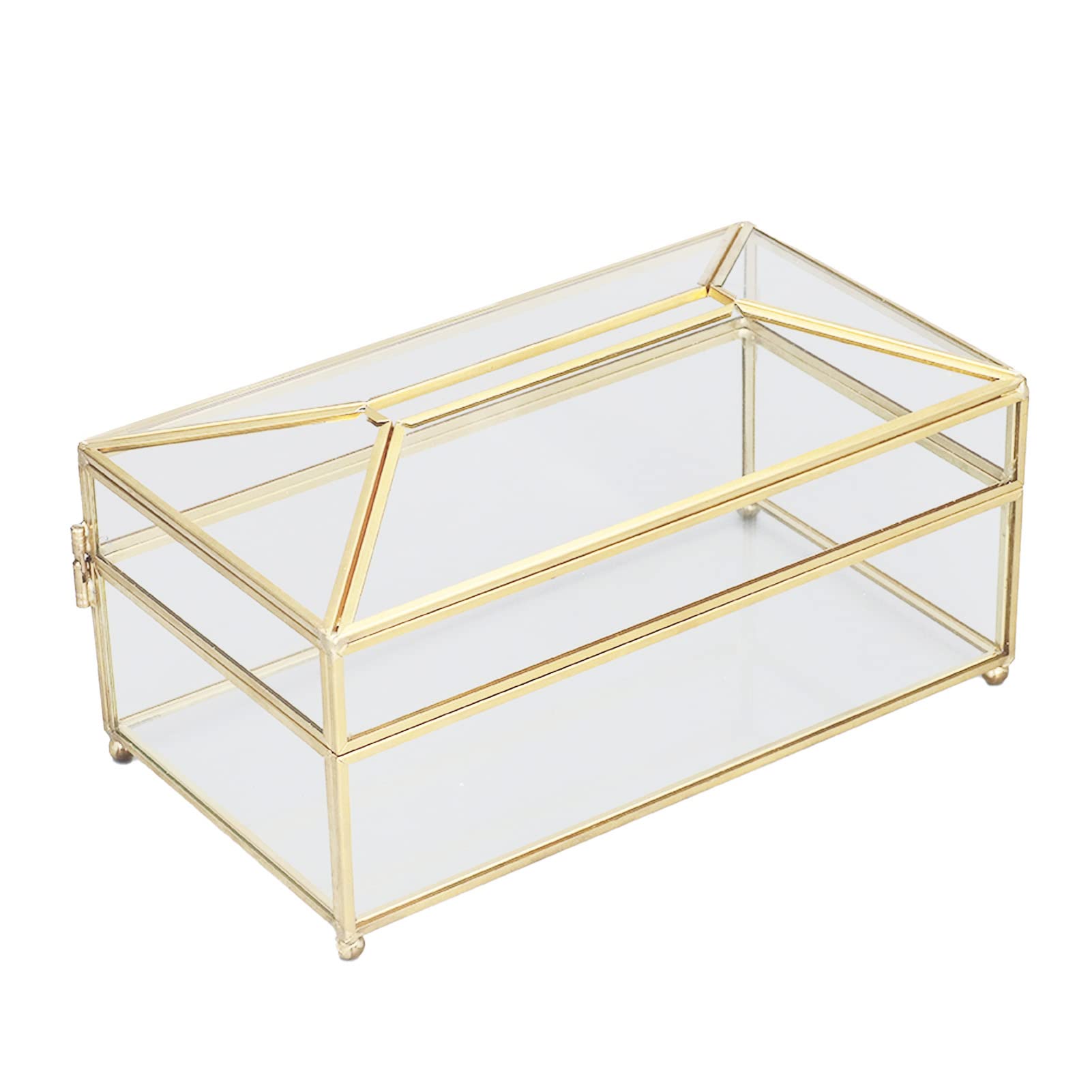 Elegant Clear Glass Tissue Box Holder - Rectangular Decorative Napkin Storage Box for Facial Tissues | Perfect for Living Room, Bedroom & Bathroom Organization