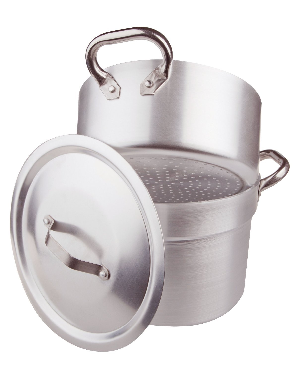 Professional 3mm Aluminum Vegetable Casserole Pot by Pentole Agnelli - 40cm Diameter, Silver | Heavy-Duty Cooking Pot for Soups, Stews & Roasting | Commercial & Home Kitchen Use