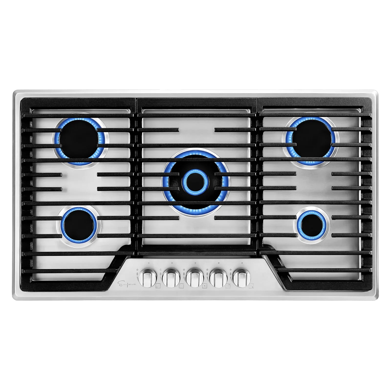Empava 36-Inch Built-In Gas Cooktop with 5 Italy SABAF Burners - NG/LP Convertible Stainless Steel Stove for Professional Home Cooking & Entertaining