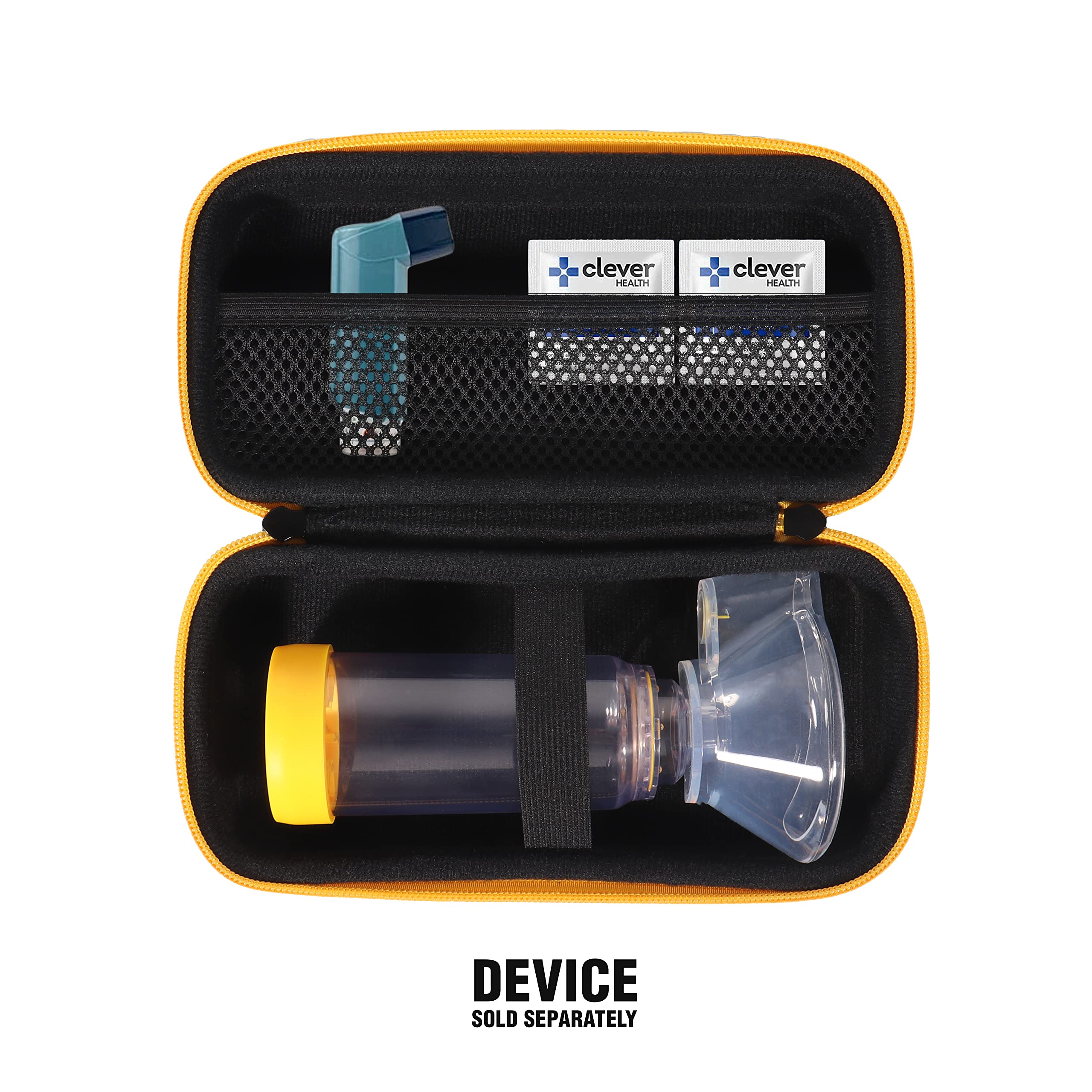 GETGEAR Asthma Inhaler Holder Case - Compact & Sturdy Ventolin Inhaler Cover for Adults & Kids (Black) - Perfect for Travel, Sports & Daily Protection