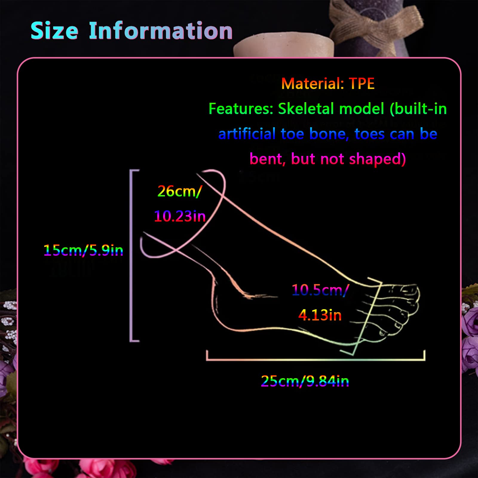 Realistic Silicone Male Foot Model - Non-Toxic Latex Odorless Mannequin for Art, Photography & Medical Training | Perfect for Foot Fetish Collectors & Anatomy Studies