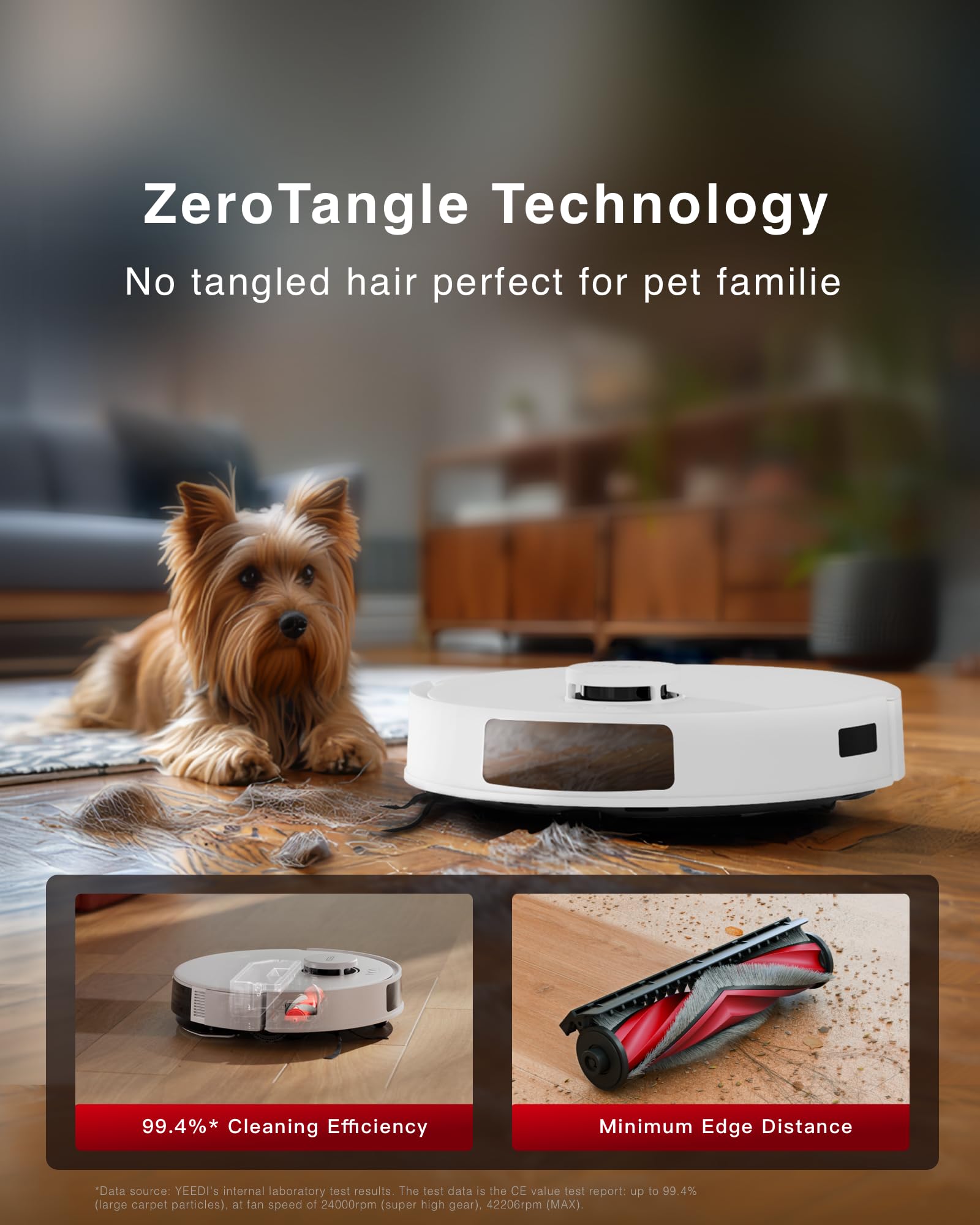 Yeedi C12 Plus Robot Vacuum Cleaner with Washable Mopping Pads - Smart Floor Cleaning for Hardwood & Tile Floors | Ideal for Pet Hair, Dust & Daily Home Maintenance