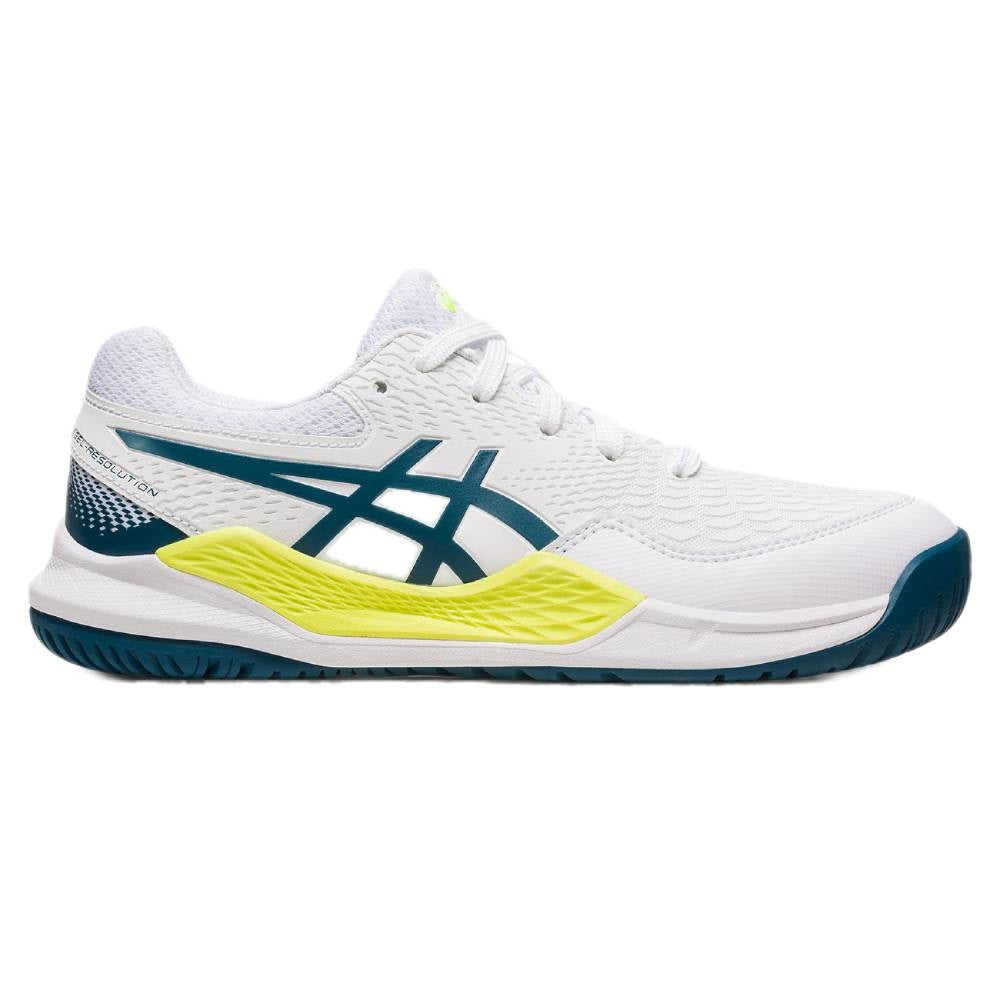 ASICS Gel Resolution 9 GS Junior Tennis Shoes for Kids - Lightweight & Supportive Court Sneakers (White/Blue) - Perfect for Junior Tennis Training & Matches