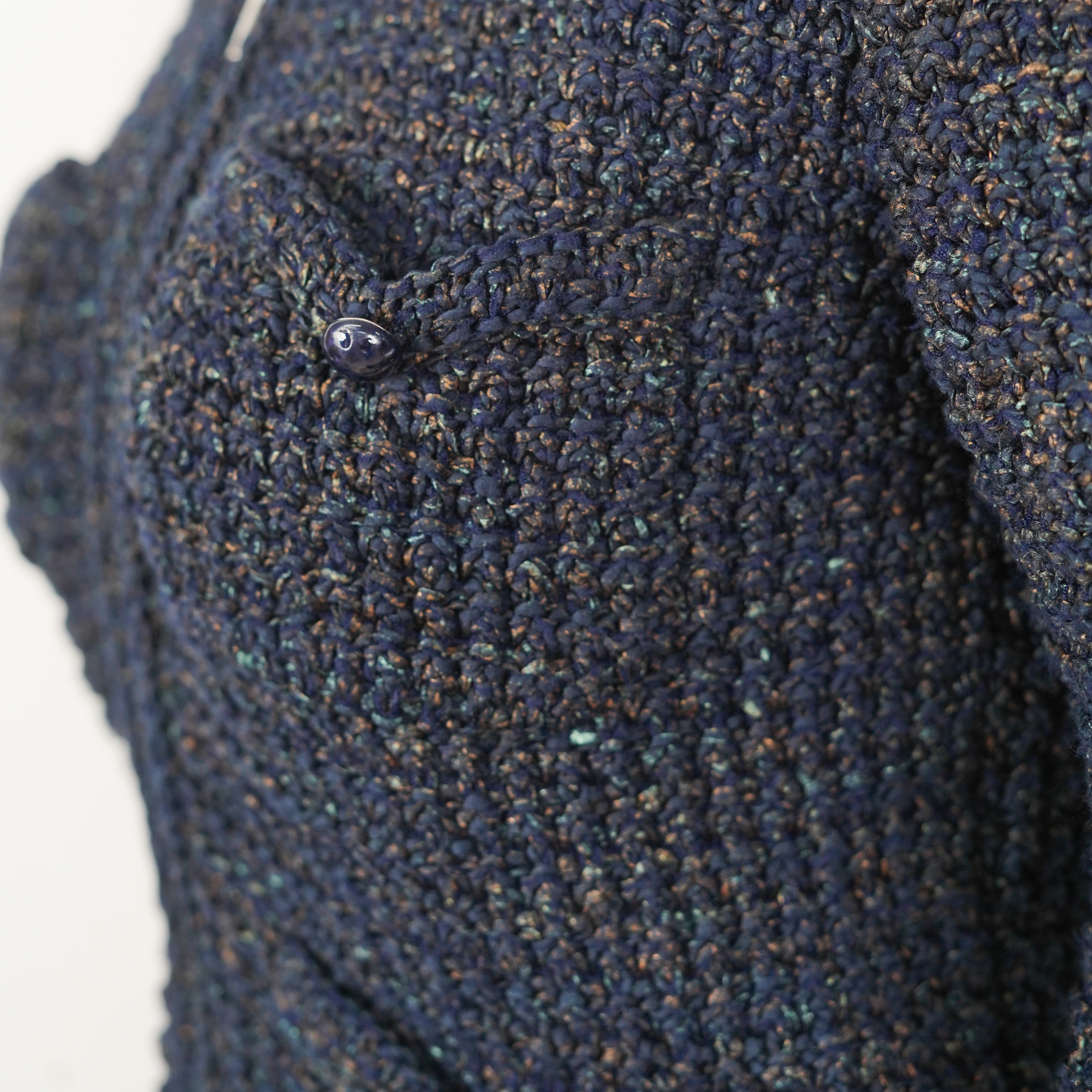 Chanel Navy Blue Knit Cardigan Sweater for Women - Size 36 | Luxury Cashmere Blend Open Front Cardigan | Perfect for Office Wear & Evening Outfits
