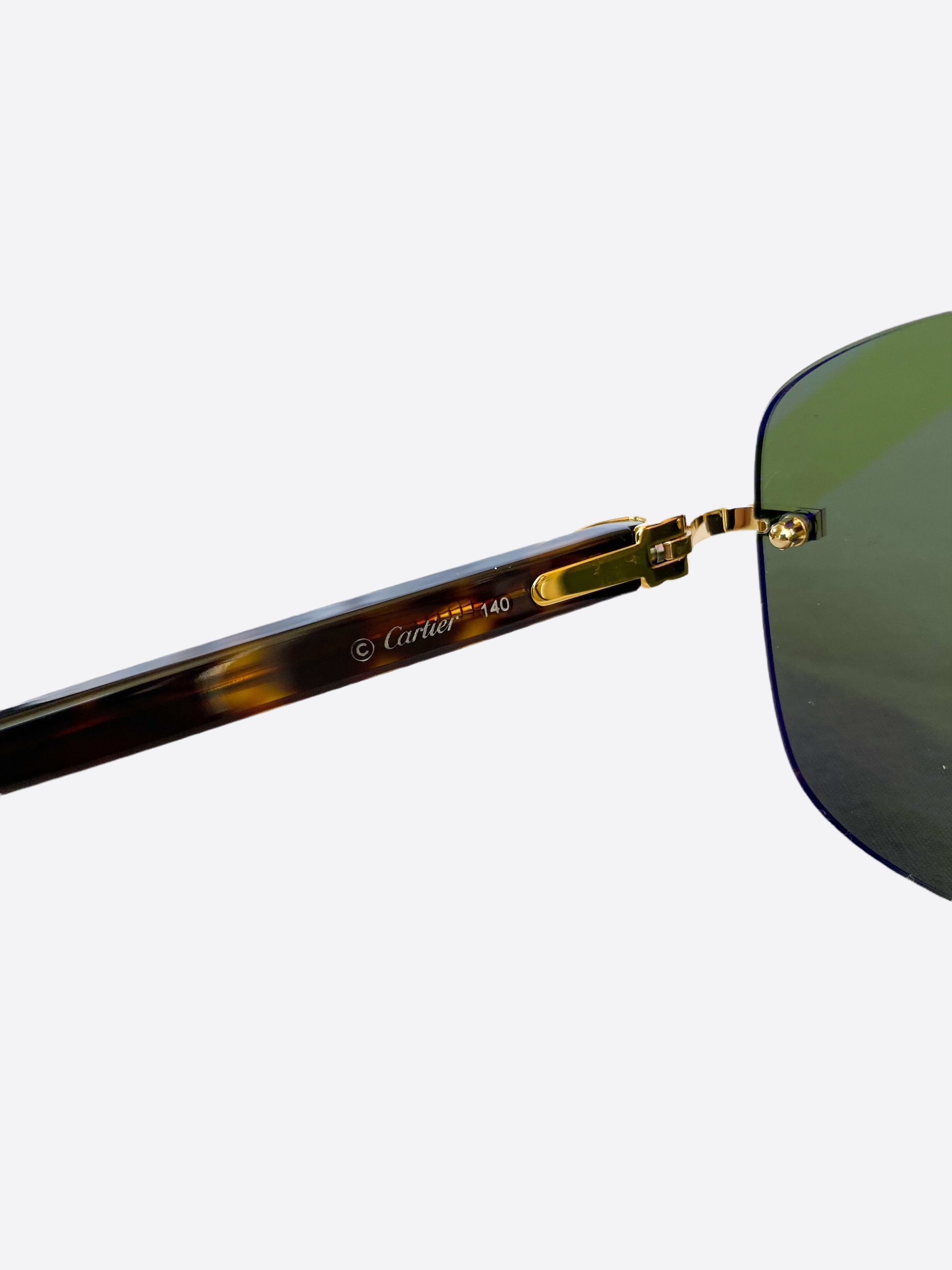 Cartier Green Lens Havana Frame Sunglasses for Men & Women - Luxury Designer Shades for Beach, Driving & Outdoor Fashion